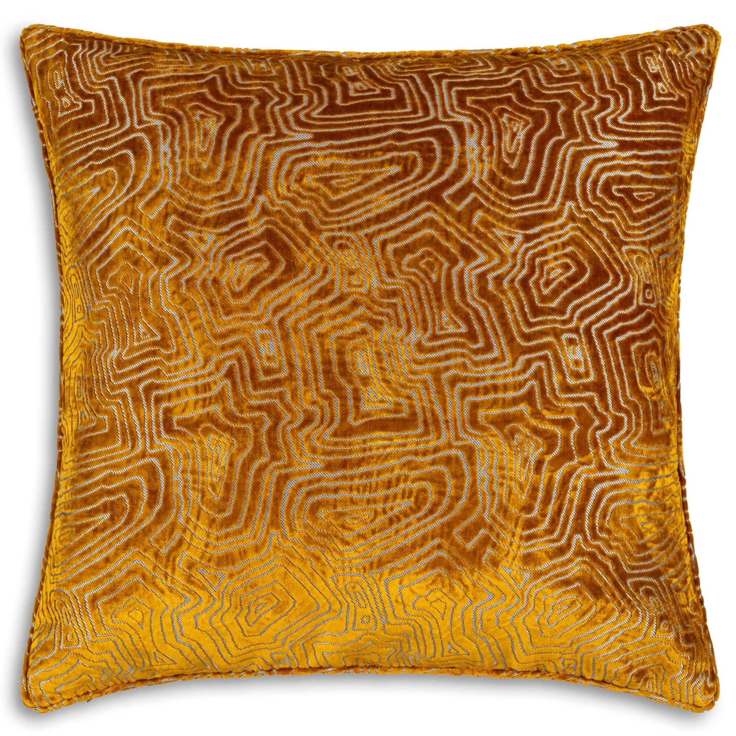 Nala Geometric Pillow, Mustard