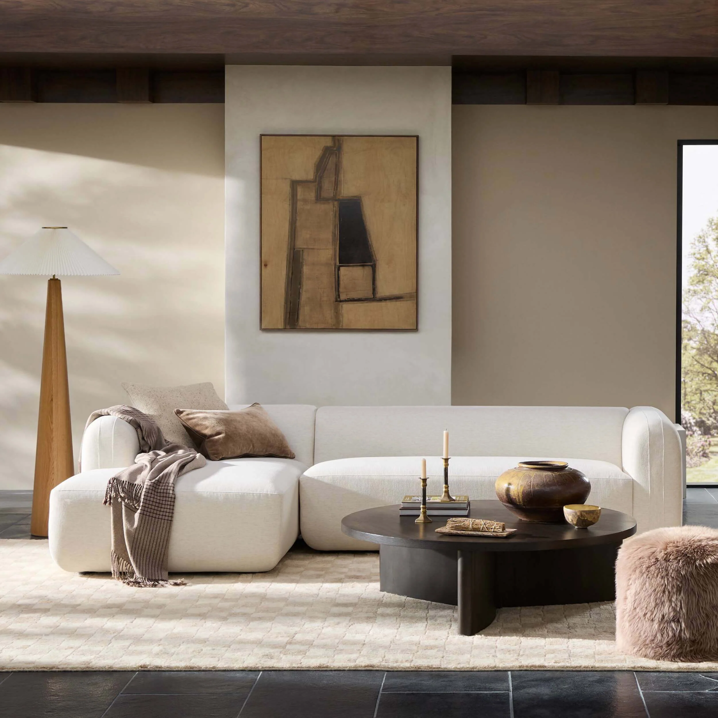 Nara 2 Piece Media Lounger, Nomad Snow by Four Hands - Image 5