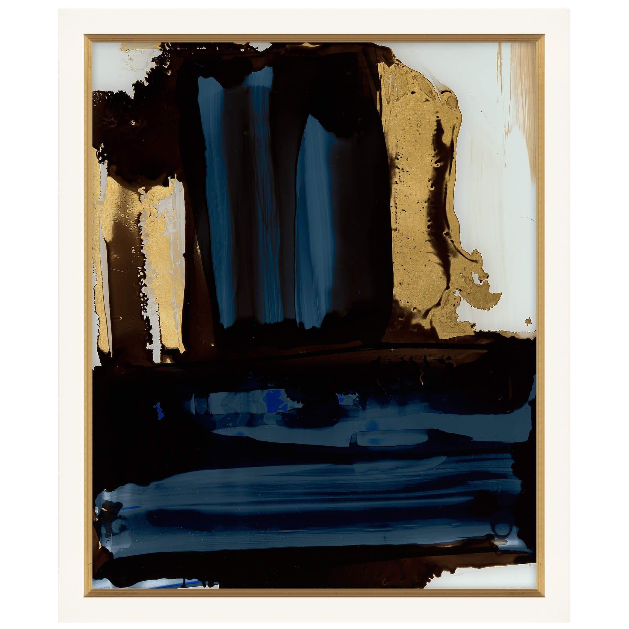 Navy Stroke Study I Glass Framed