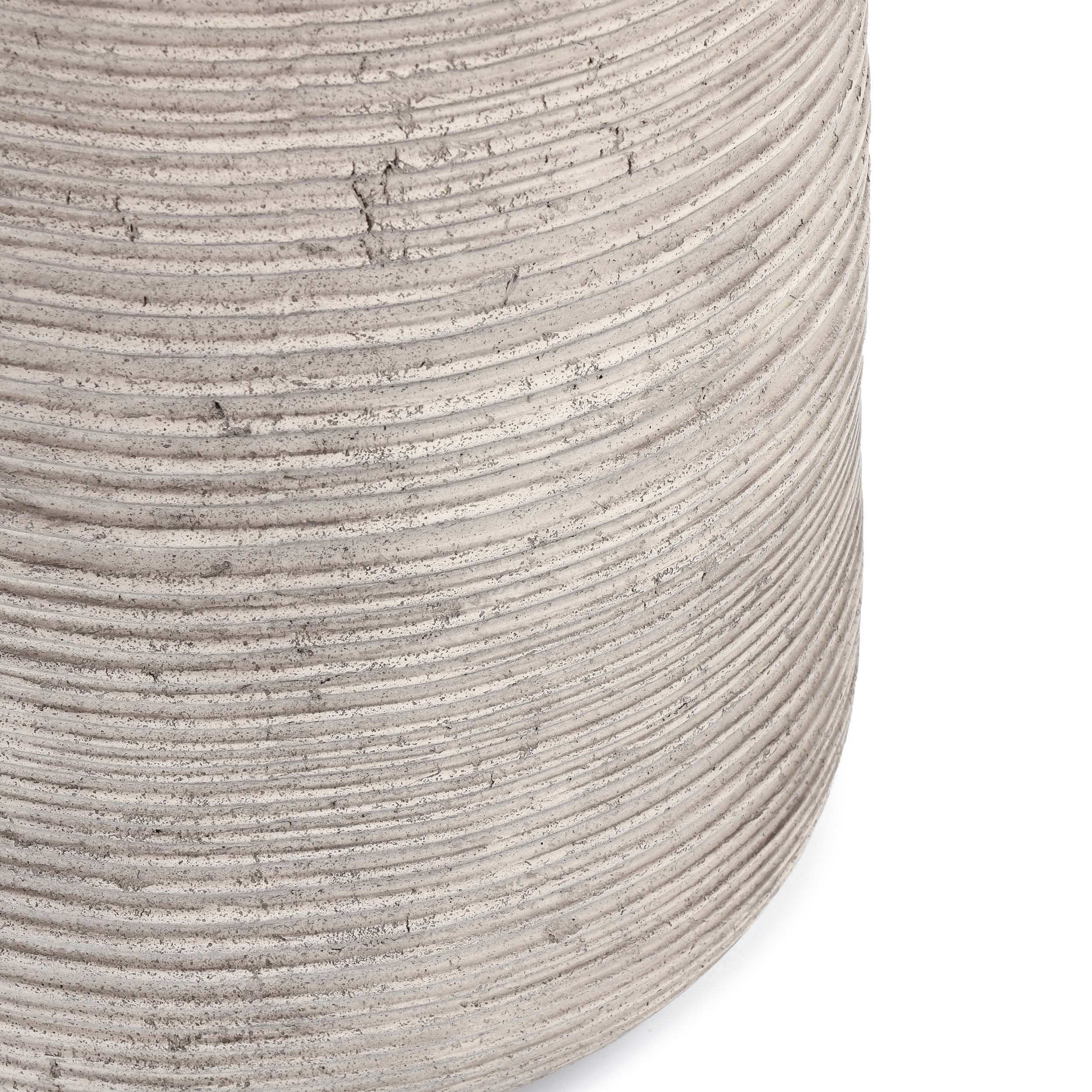 Nellie Outdoor Round End Table, Light Gray - Image 3
