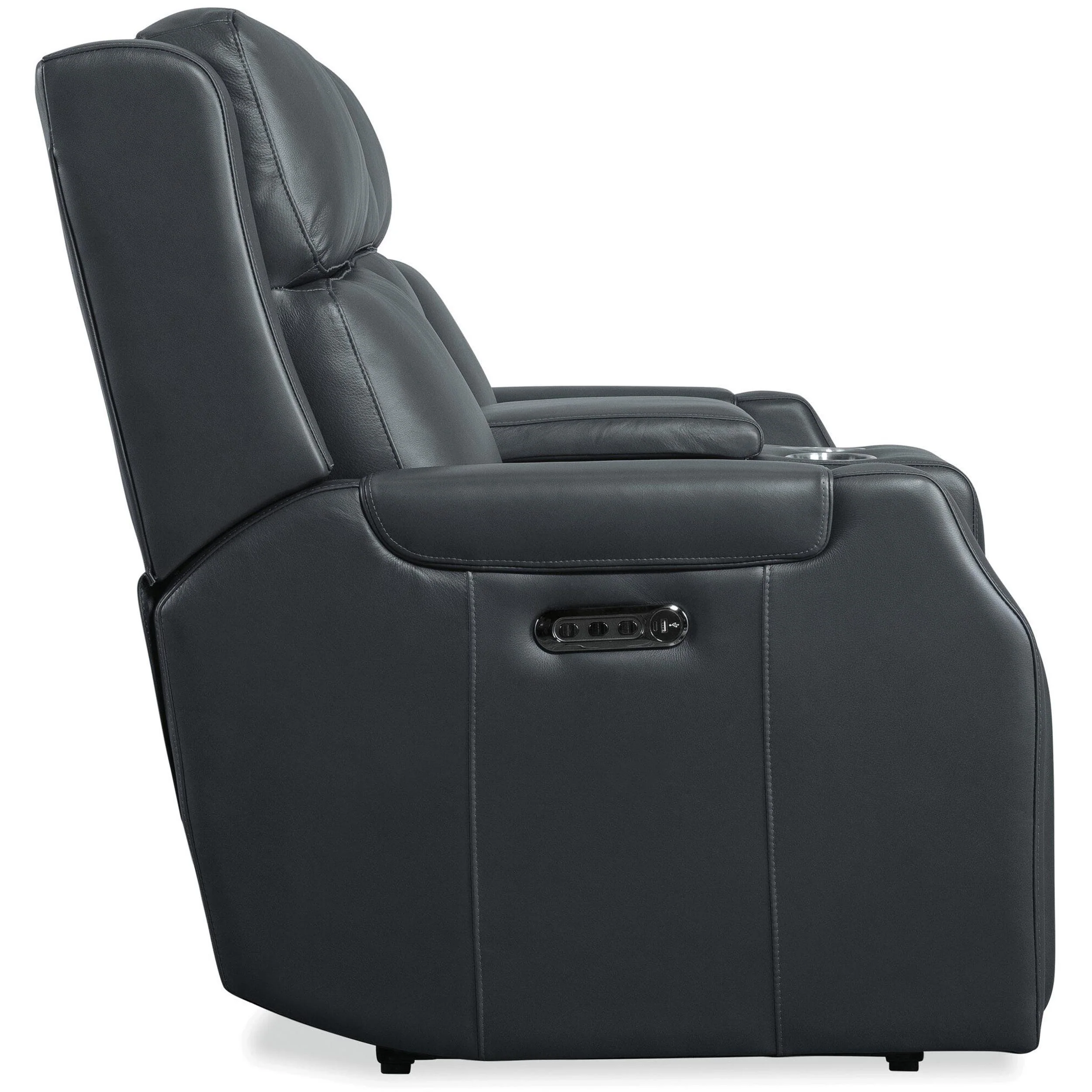Nelson Leather Zero Gravity Power Console Loveseat, Salvo Denim - Image 3