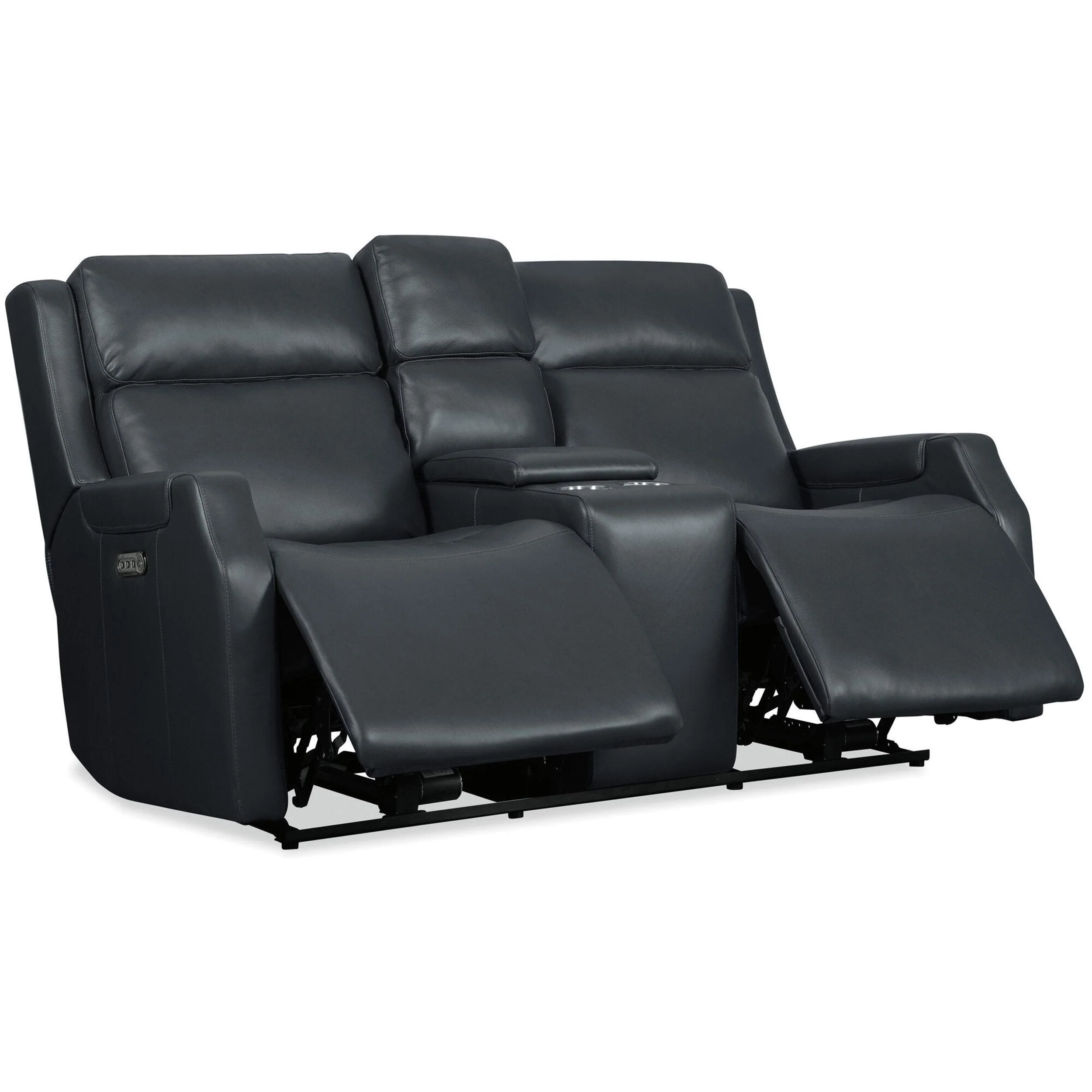 Nelson Leather Zero Gravity Power Console Loveseat, Salvo Denim - Image 5