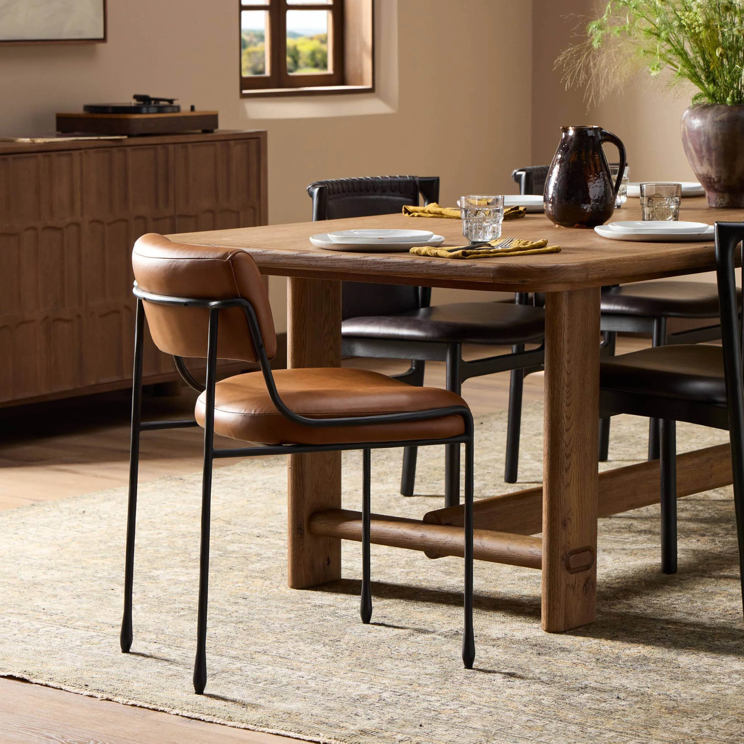 Nettie Leather Dining Chair, Sonoma Chestnut, Set of 2 by Four Hands - Image 6