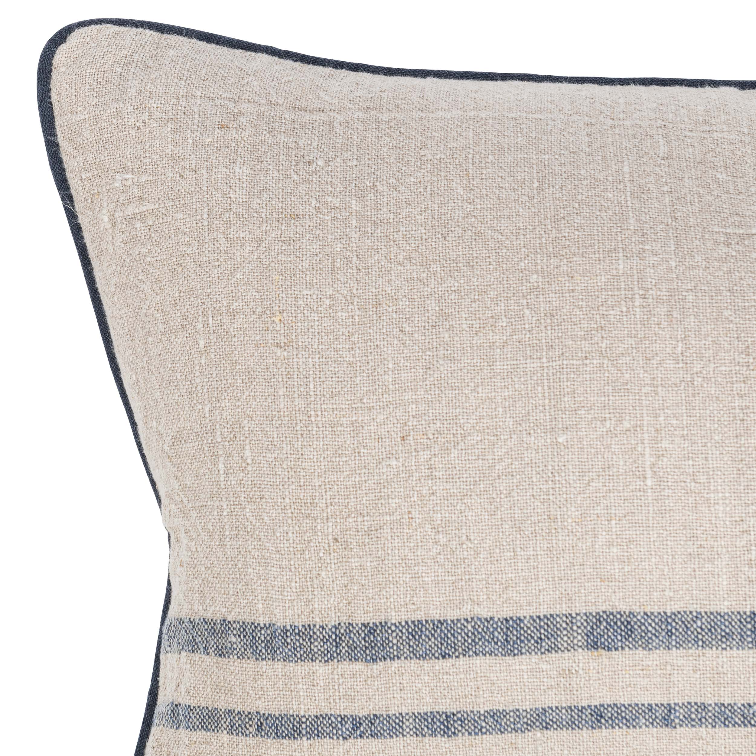 Newport Lumbar Pillow, Natural/Navy, Set of 2 - Image 4