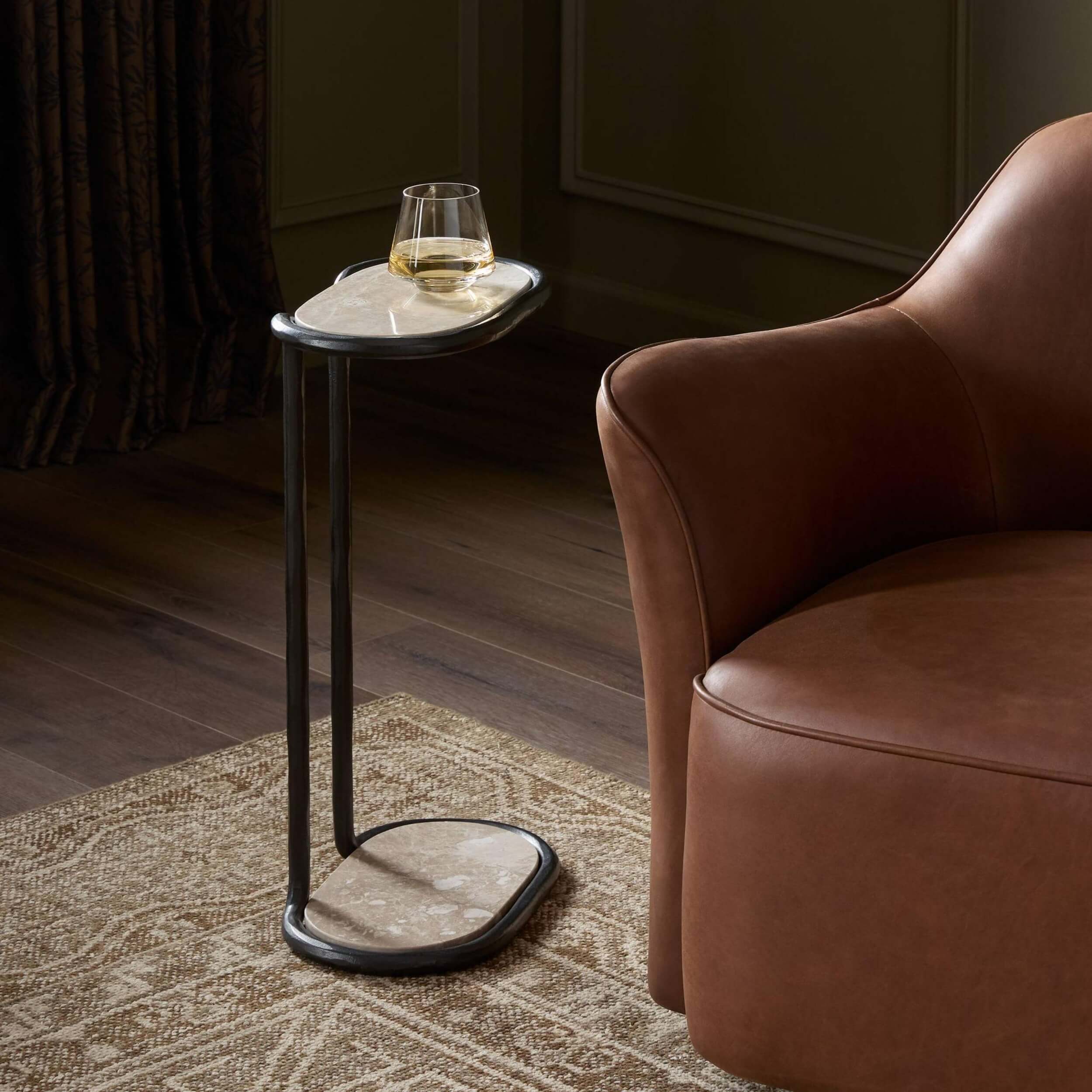 Niccola End Table, Lunar Marble by Four Hands - Image 6