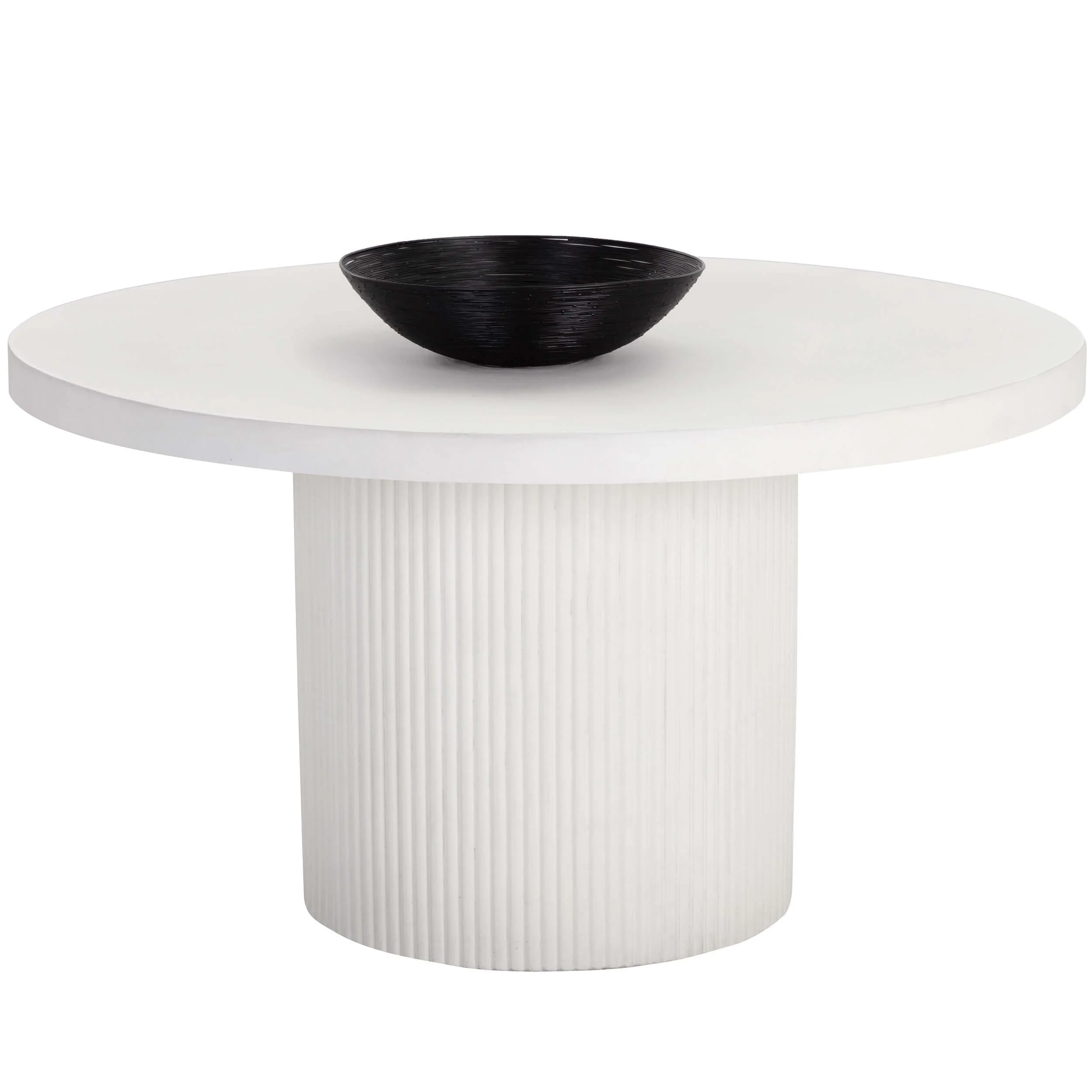 Nicolette 55" Round Dining Table, White - Image 3