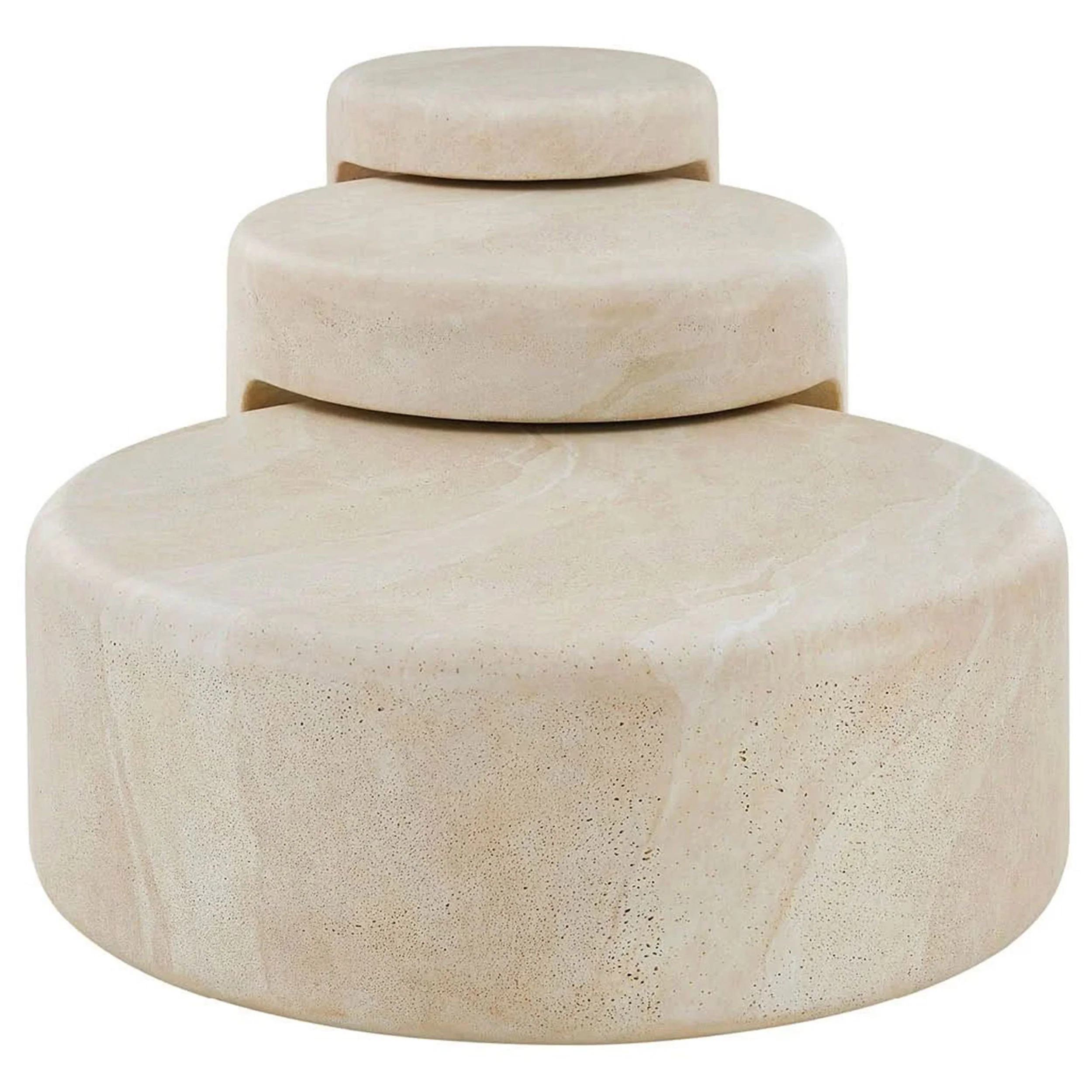 Nimbus Nesting Table, Faux Travertine - Image 5