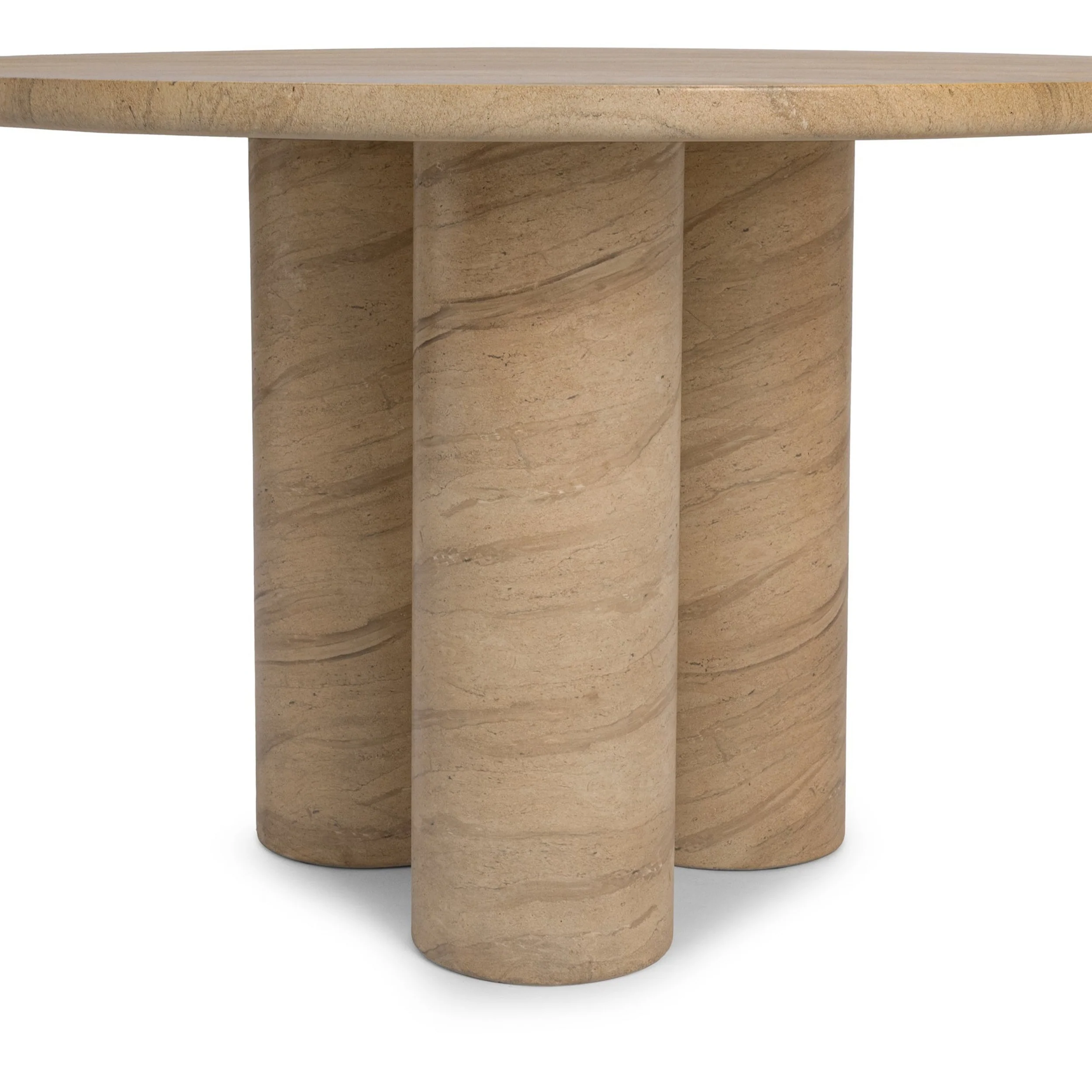 Niva Outdoor Round Dining Table, Beige - Image 4