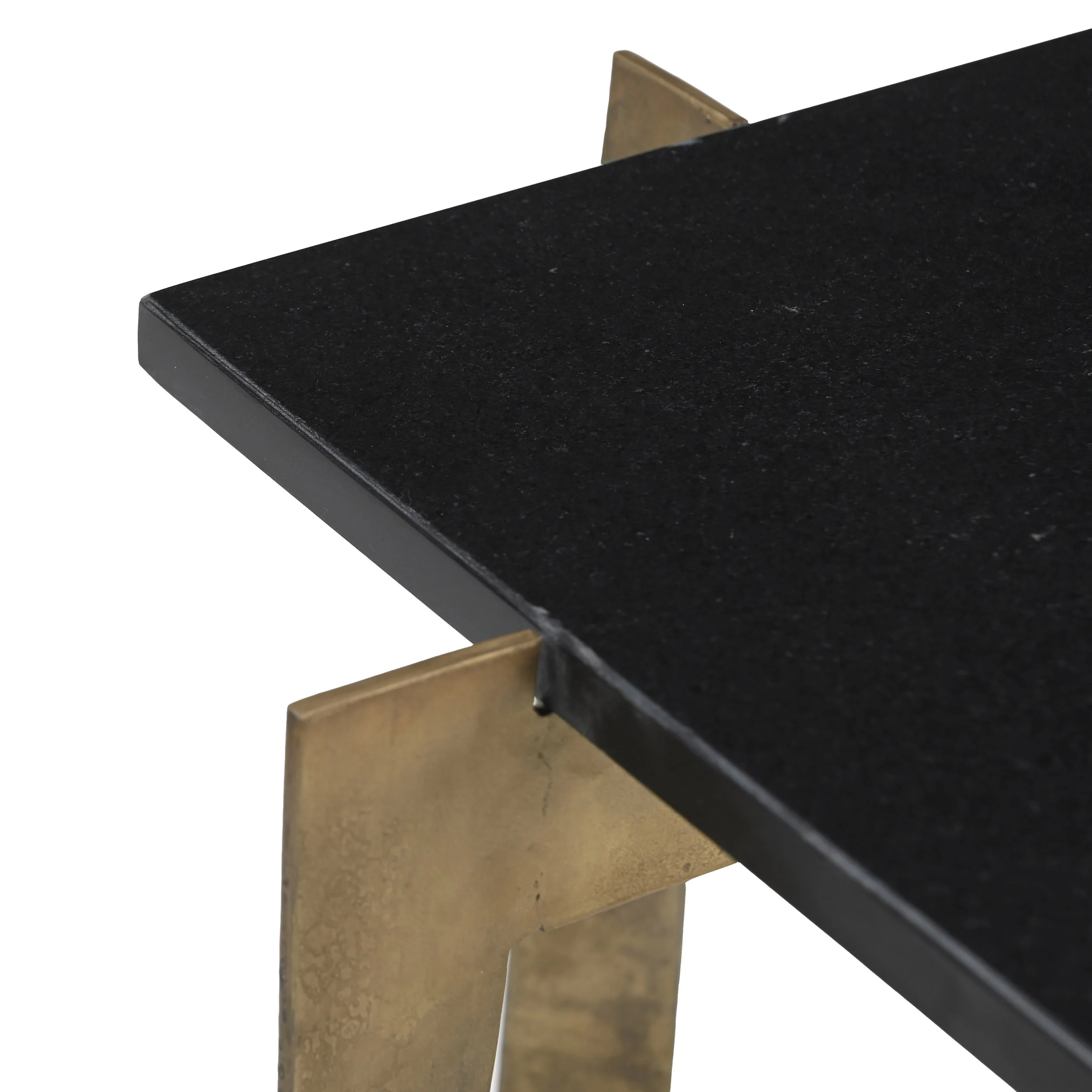 Noara Accent Table, Black/Brass - Image 4