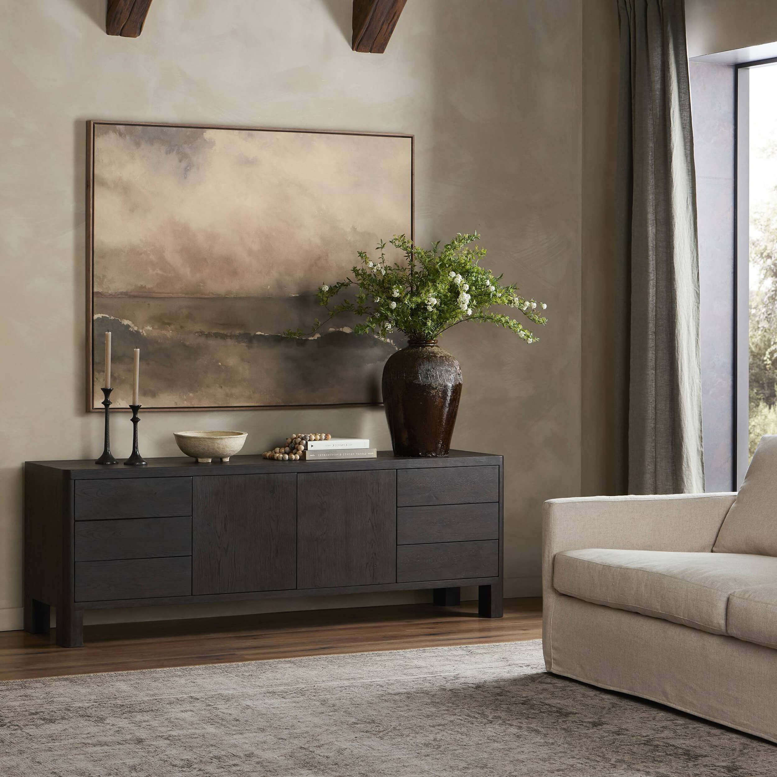 Noeline Media Console, Smoked Black Oak by Four Hands - Image 10