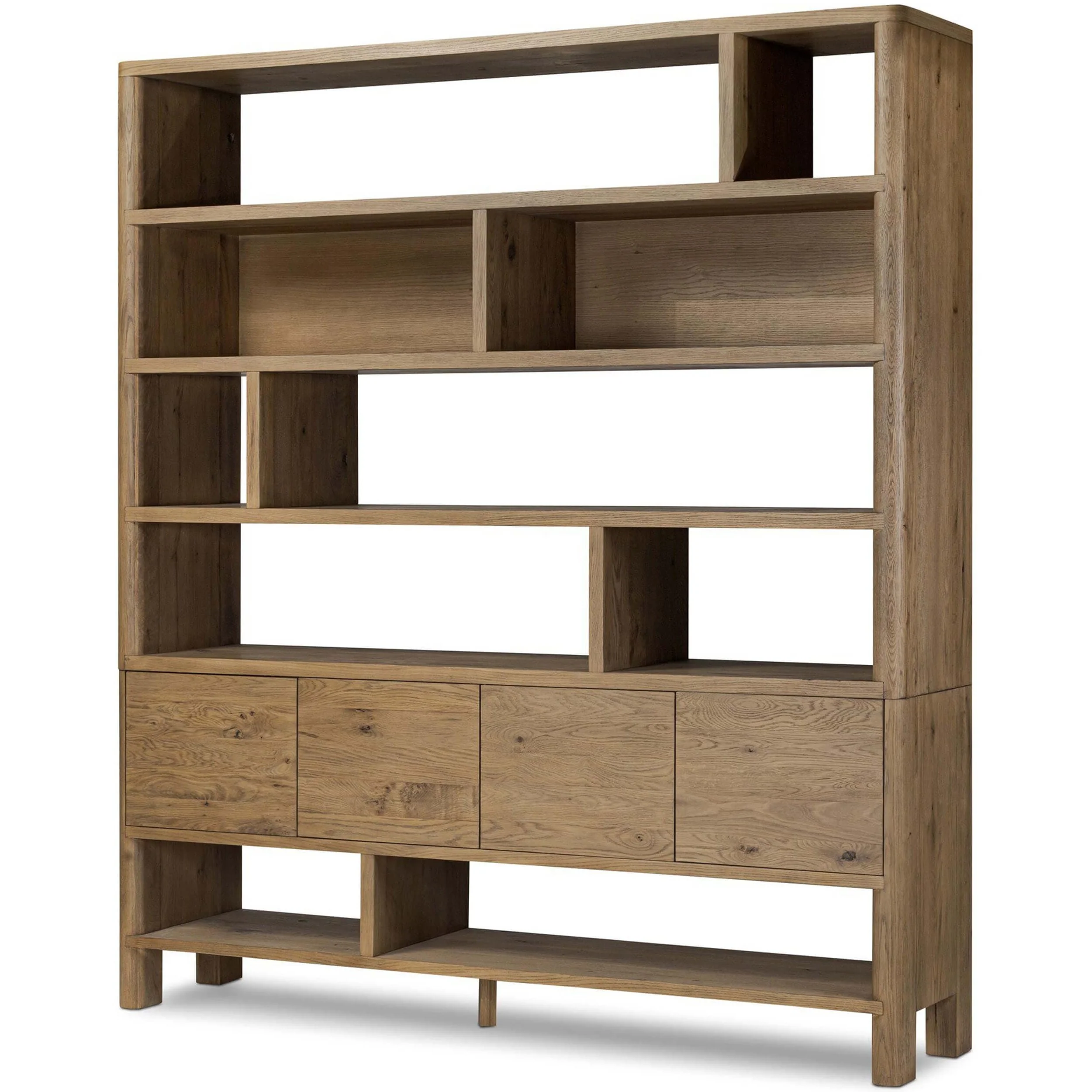 Noeline Wide Bookcase, Worn Oak by Four Hands