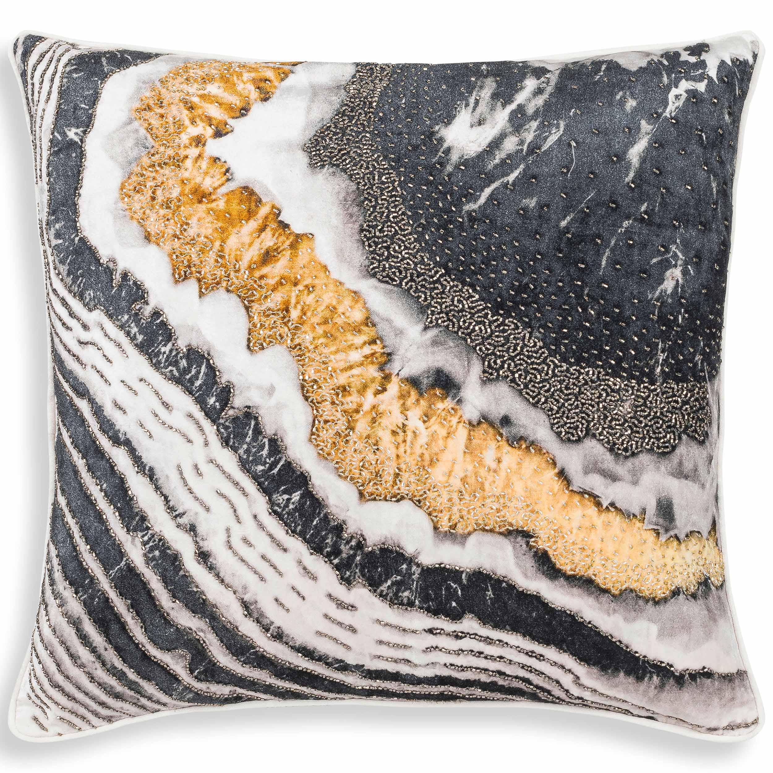 Noor Pillow II, Black/Gold