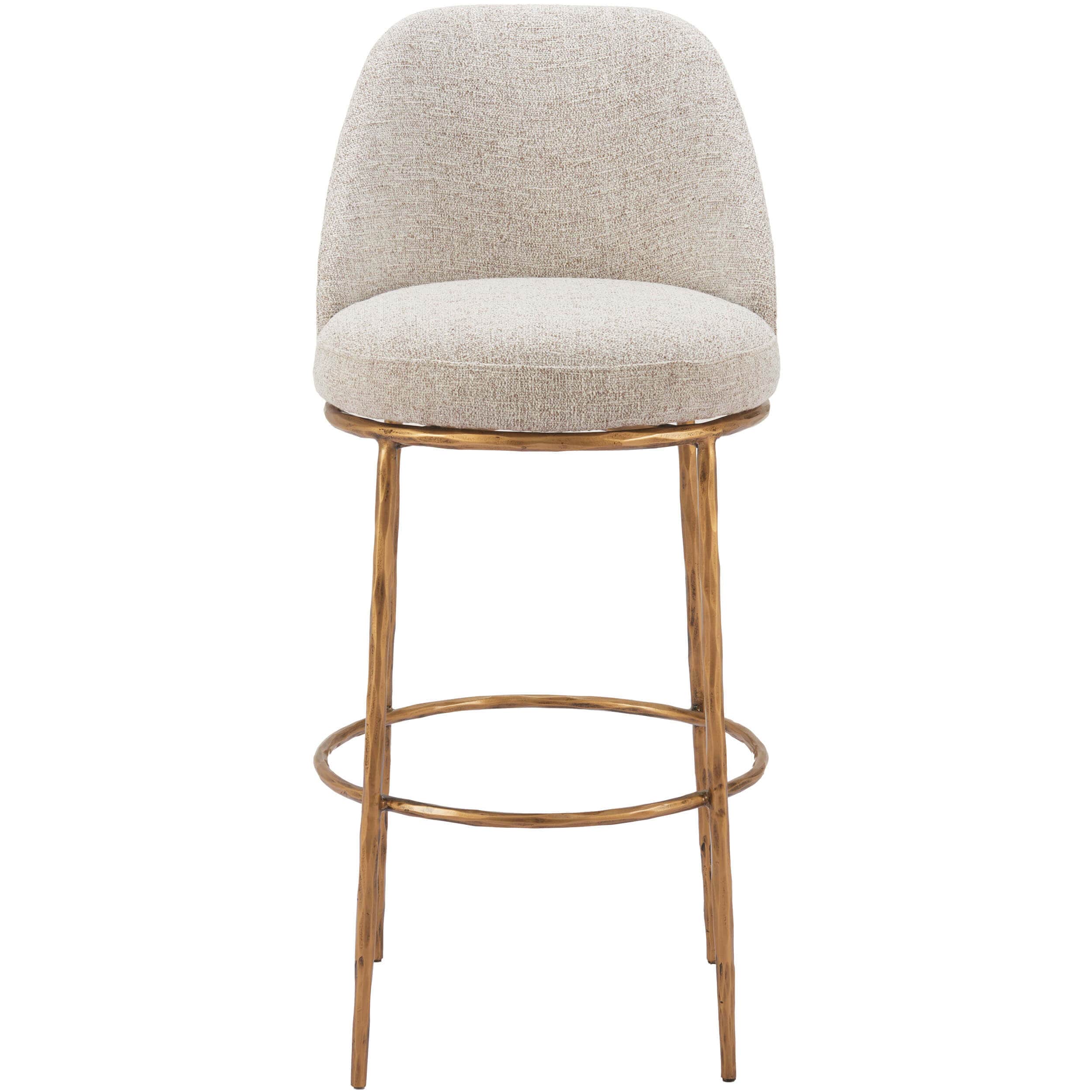 Nordhavn Swivel Bar & Counter Stool, Beige/Gold - Image 2
