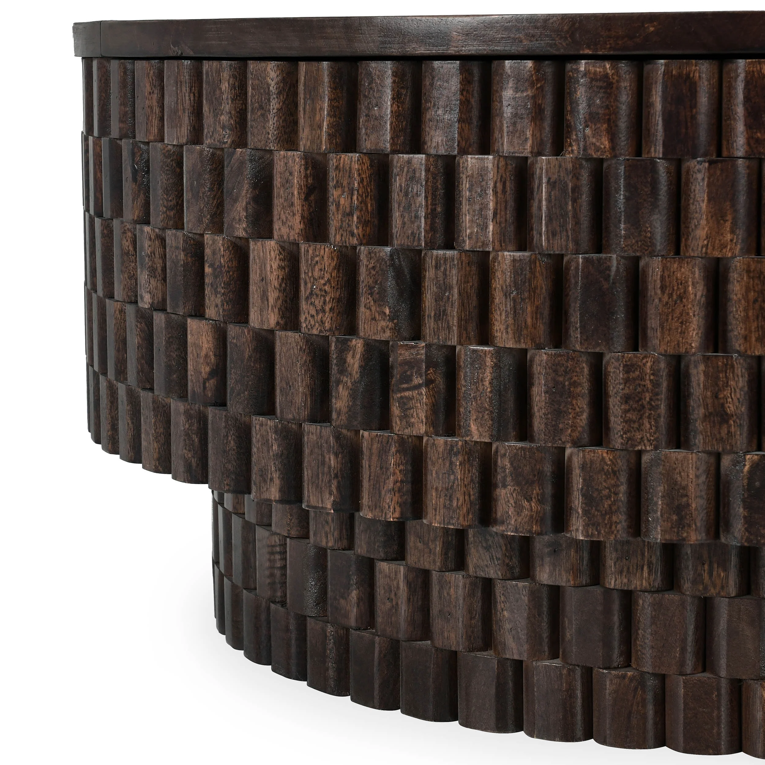 Norwood Round Coffee Table, Dark Brown - Image 4