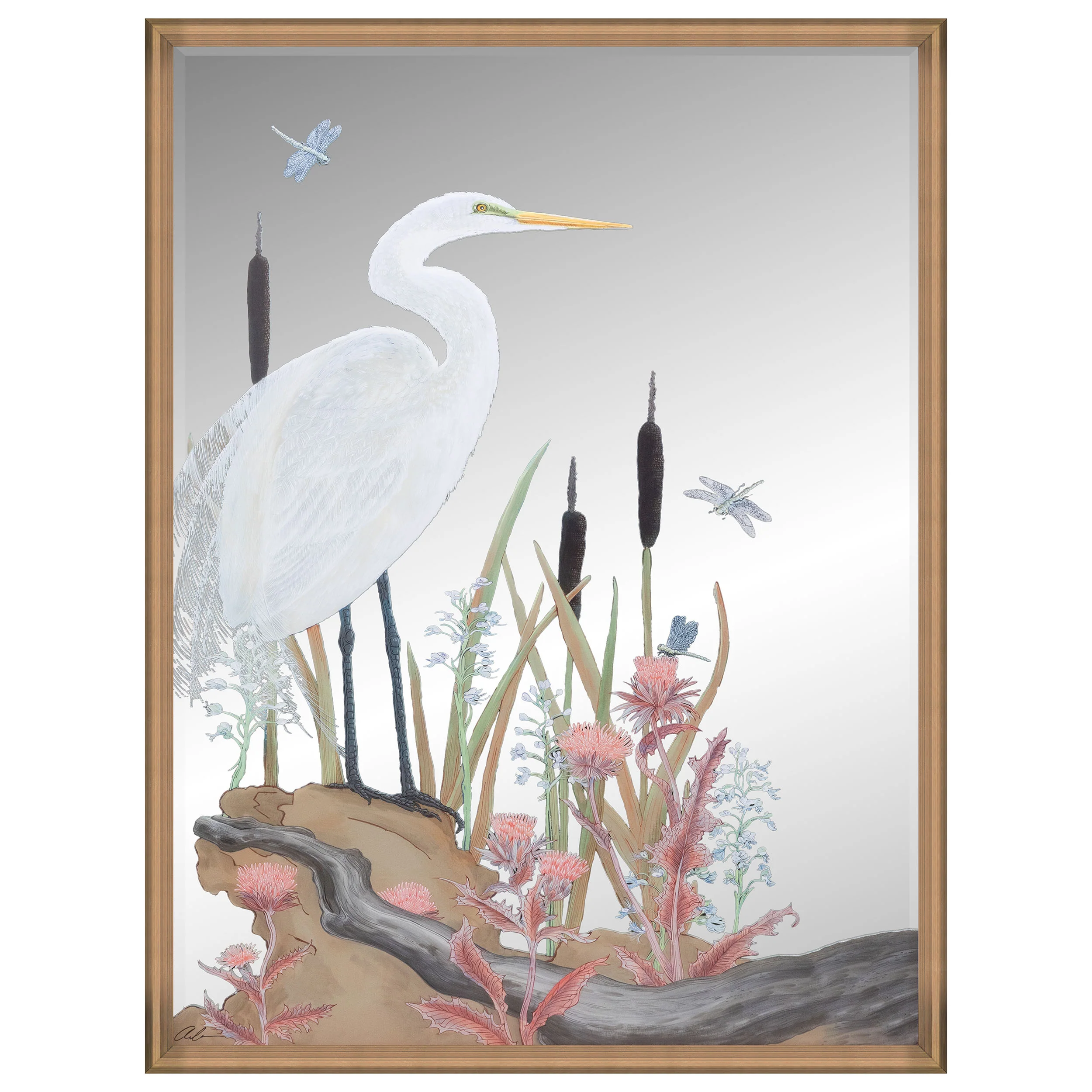 Nothing to Egret I Mirror Framed