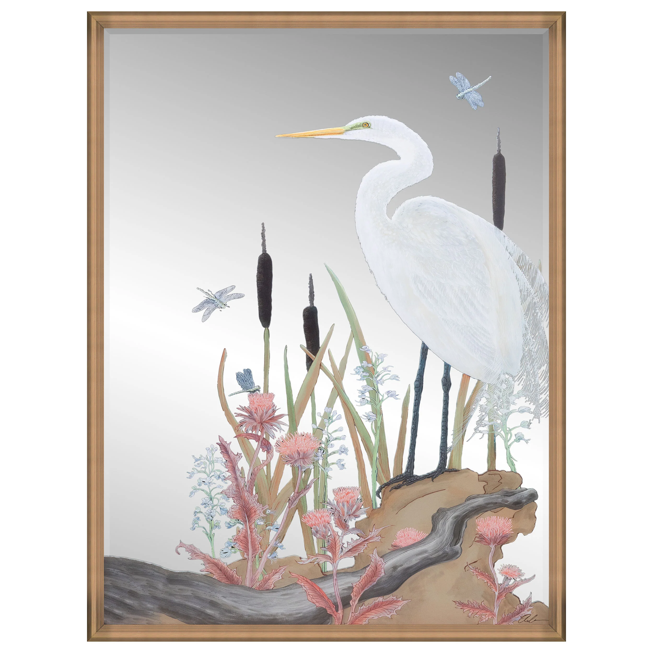 Nothing to Egret II Mirror Framed