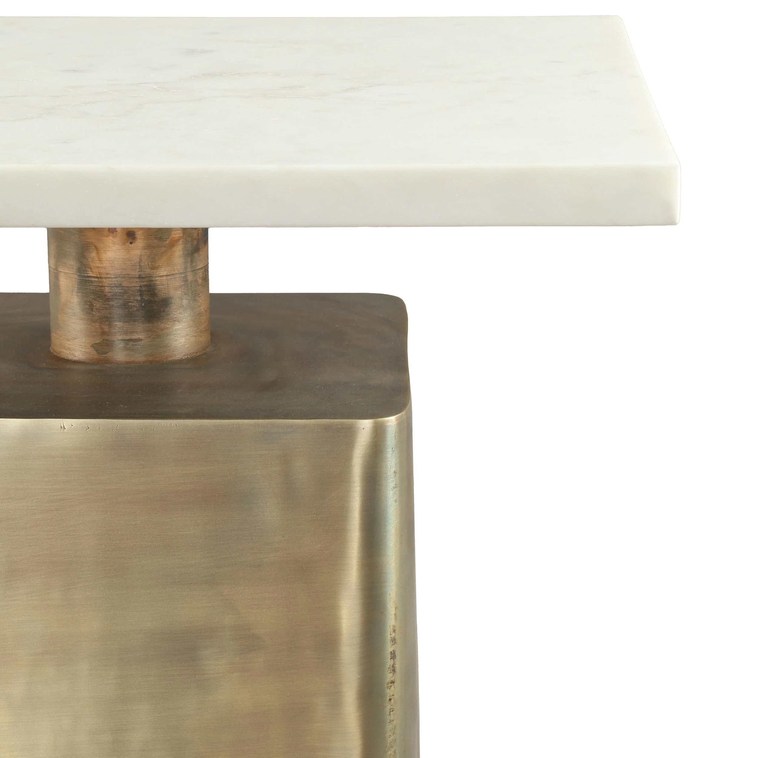 Nyra Side Table, White/Brass - Image 5