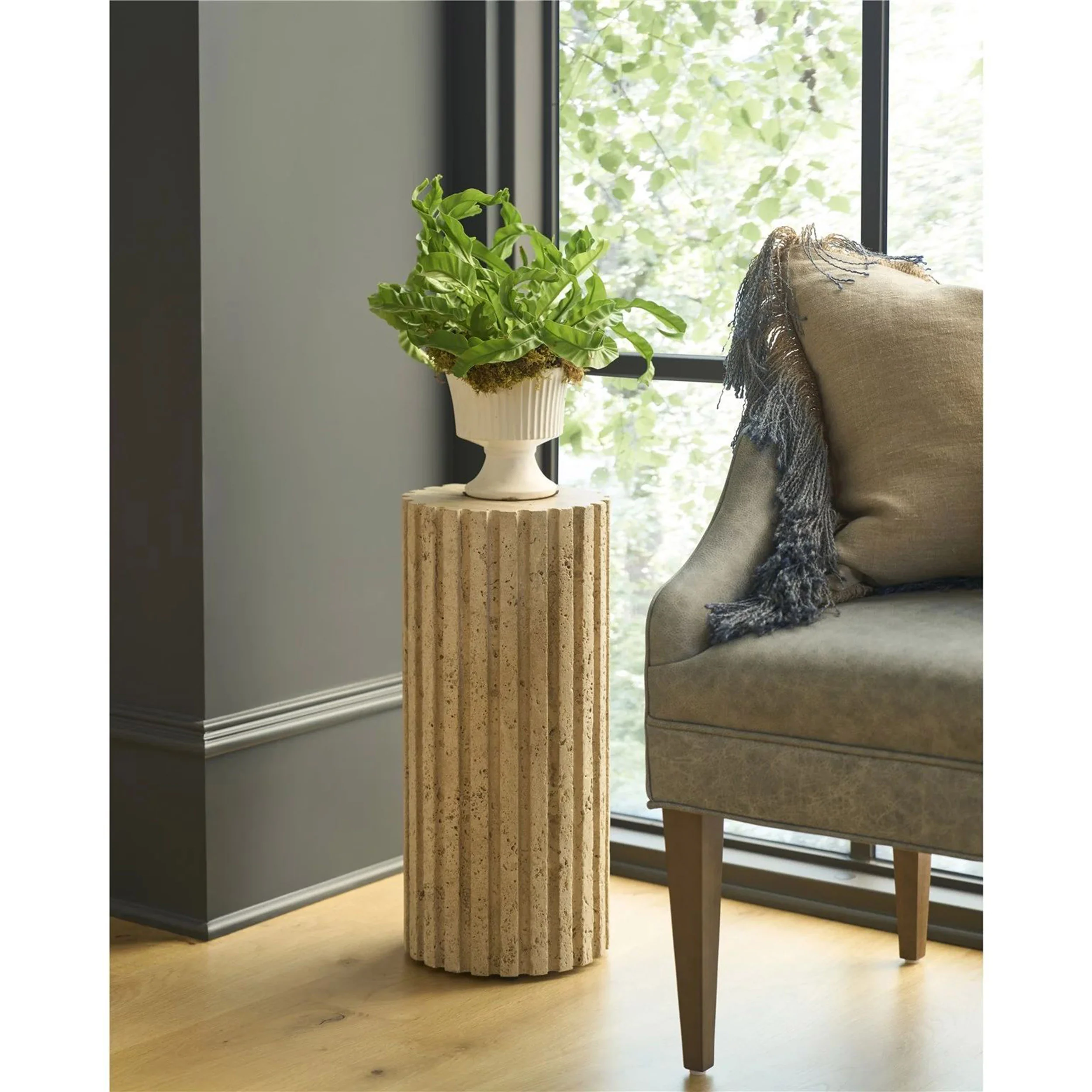 Anchor Accent Table, Travertine - Image 3