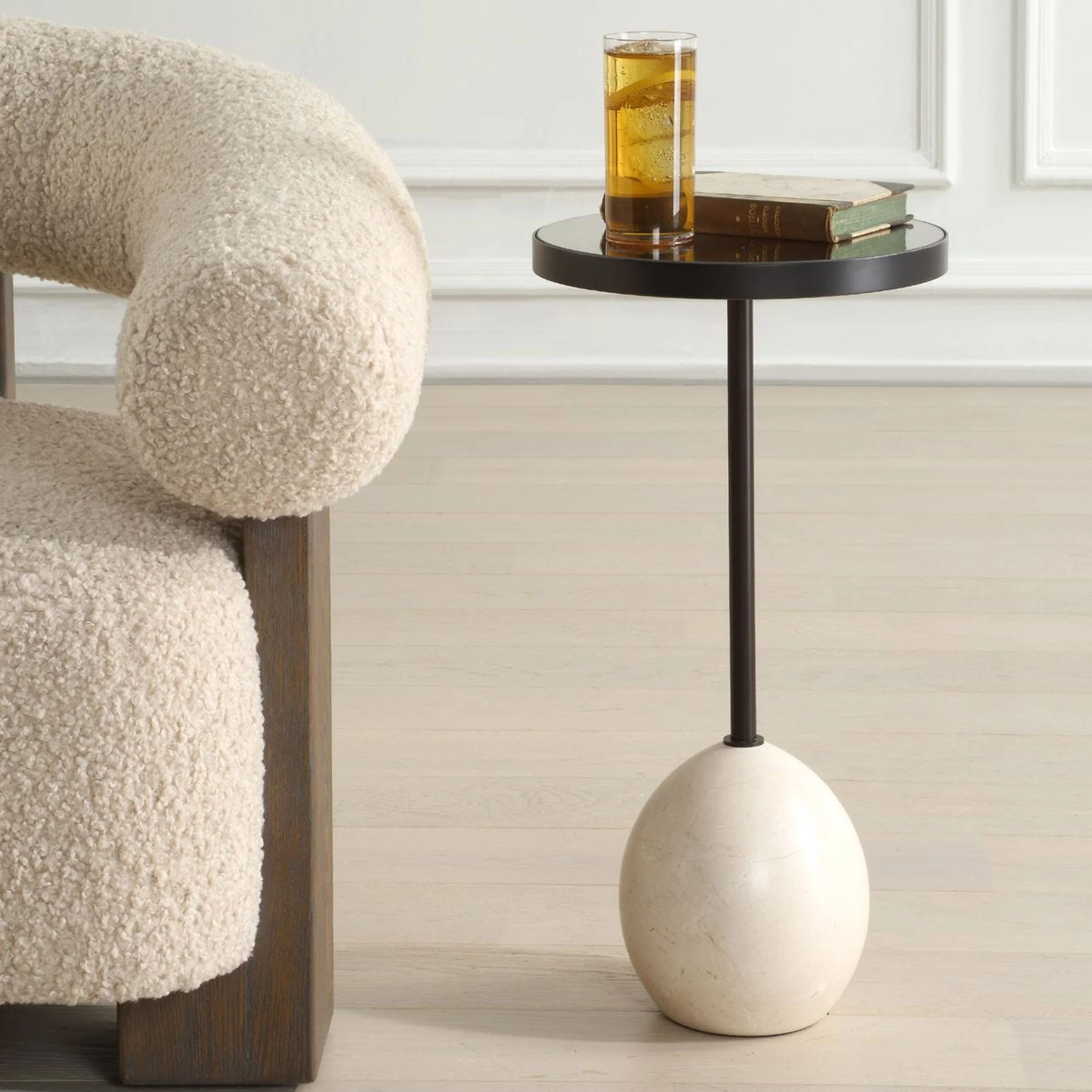Odesa Accent Table, Black/White - Image 4
