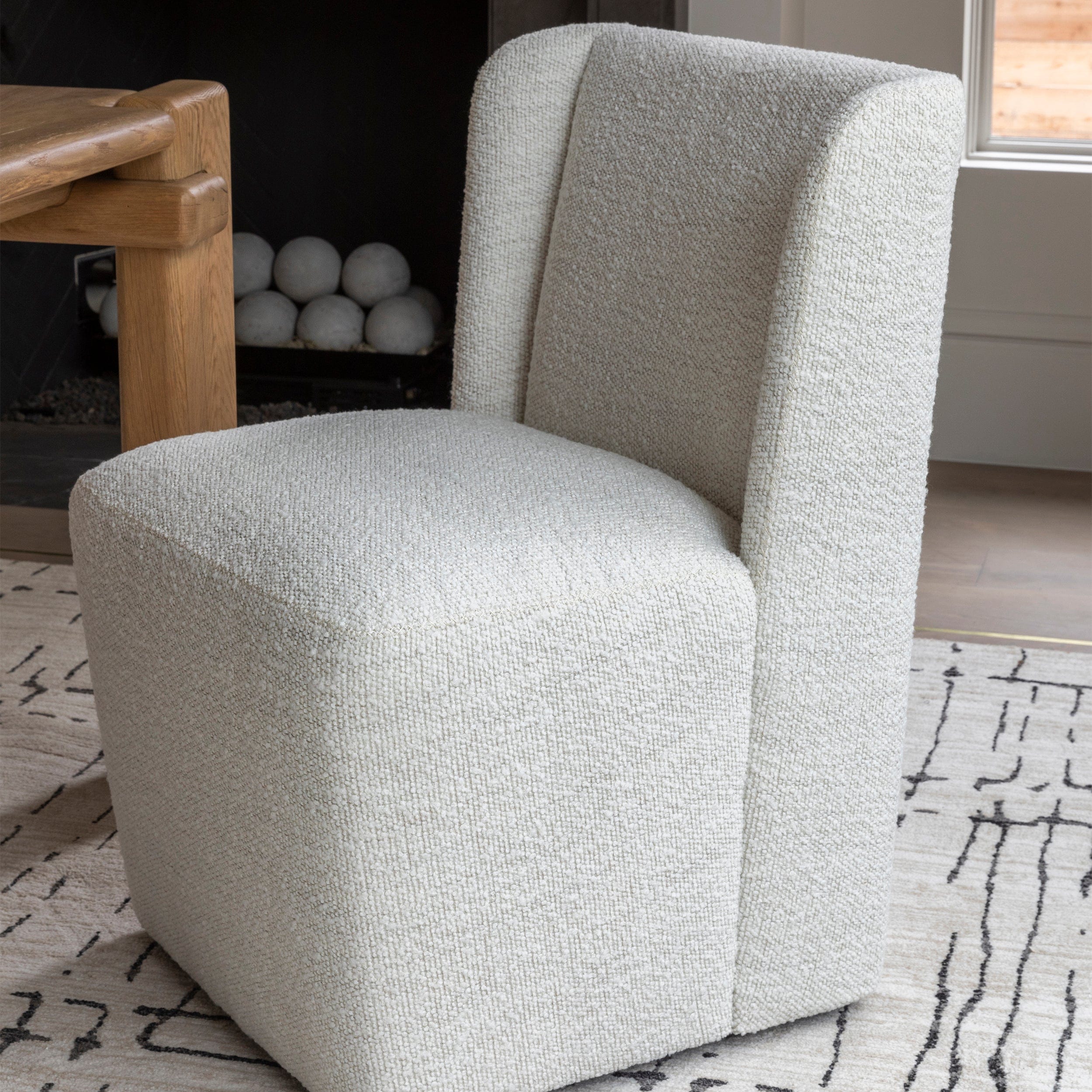 Odin Gliding Dining Chair, Merino Pearl, Set of 2 - Image 7