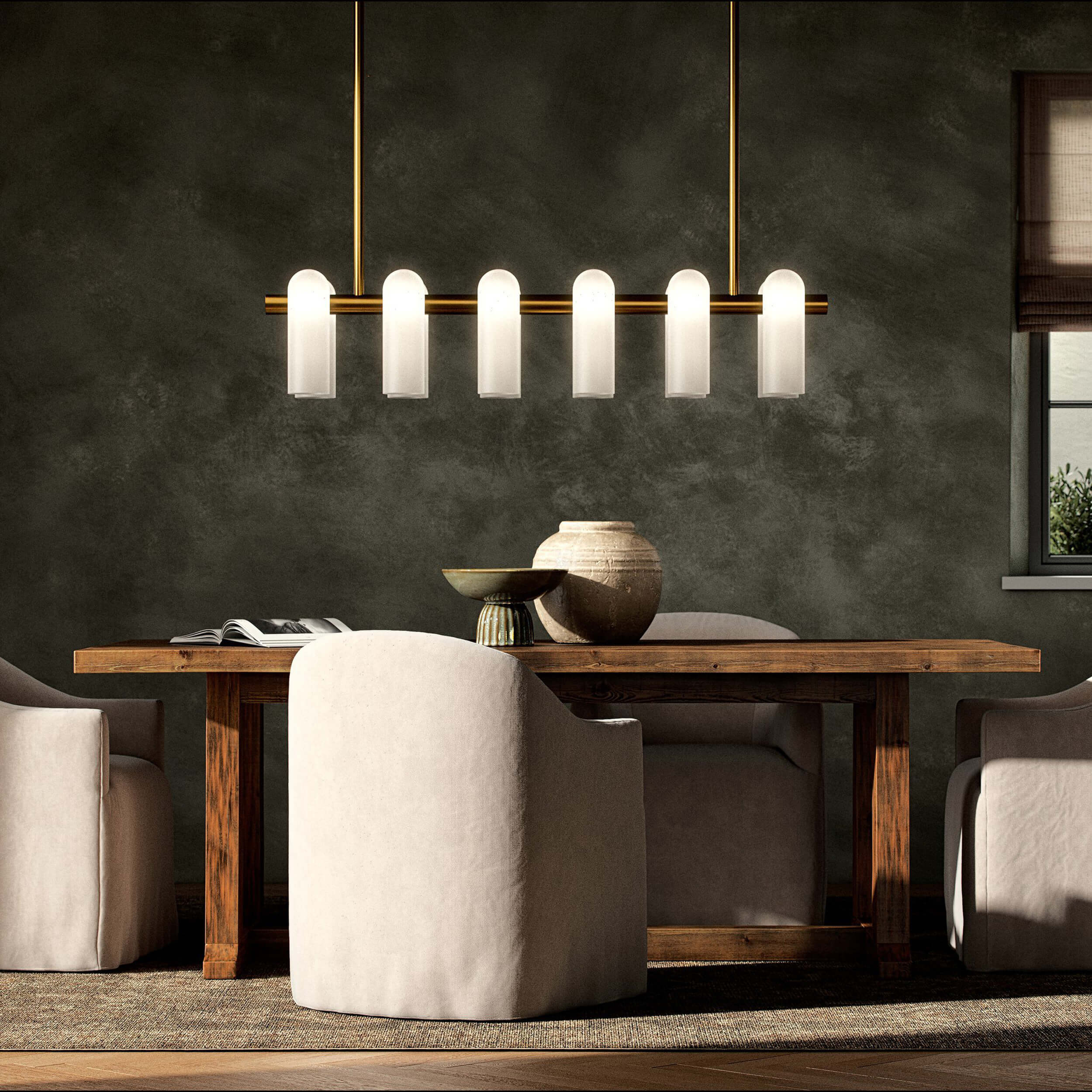 Odyssey Linear MD Chandelier, Burnished Brass by Four Hands - Image 6