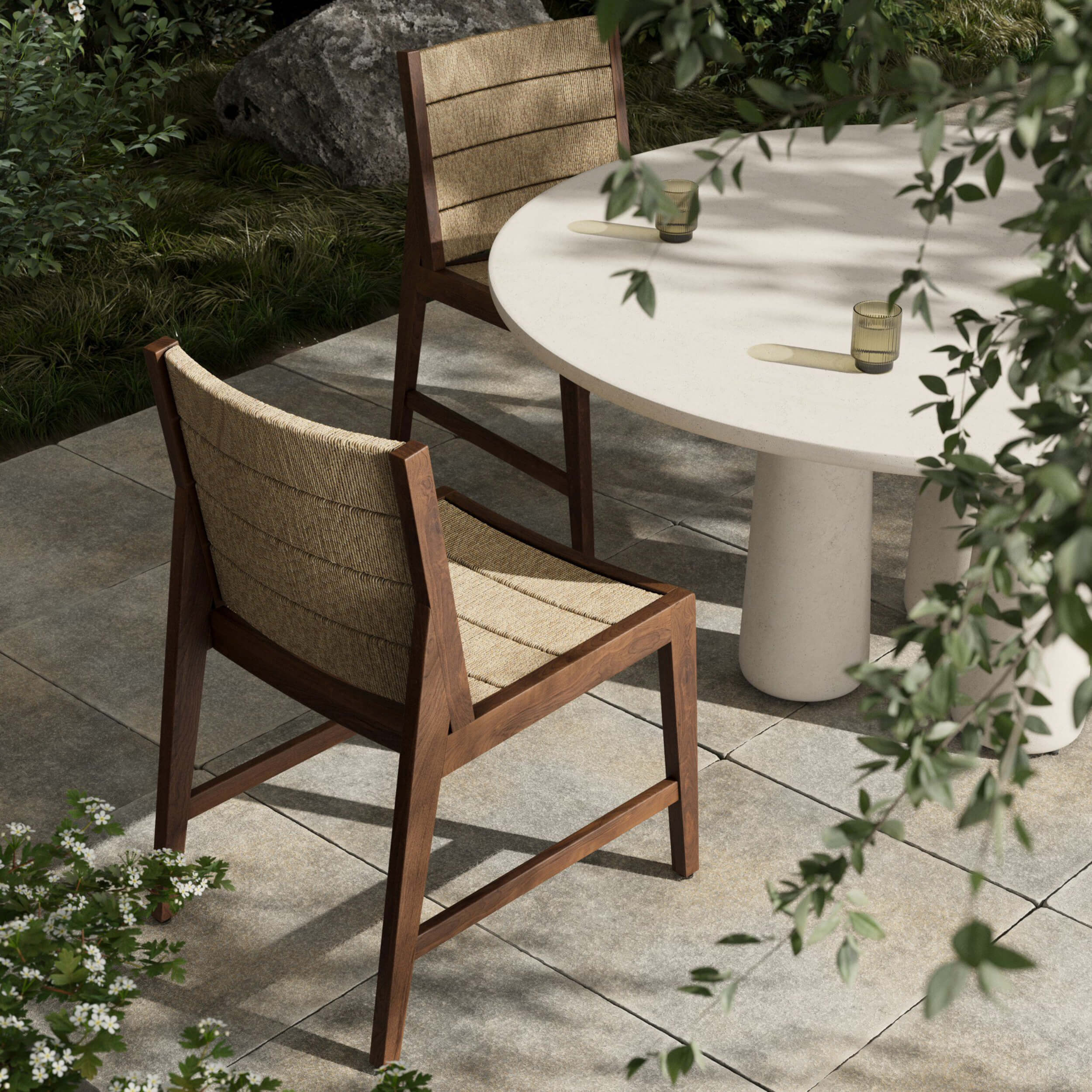 Ogden Outdoor Dining Chair, Faux Hyacinth, Set of 2 by Four Hands - Image 6