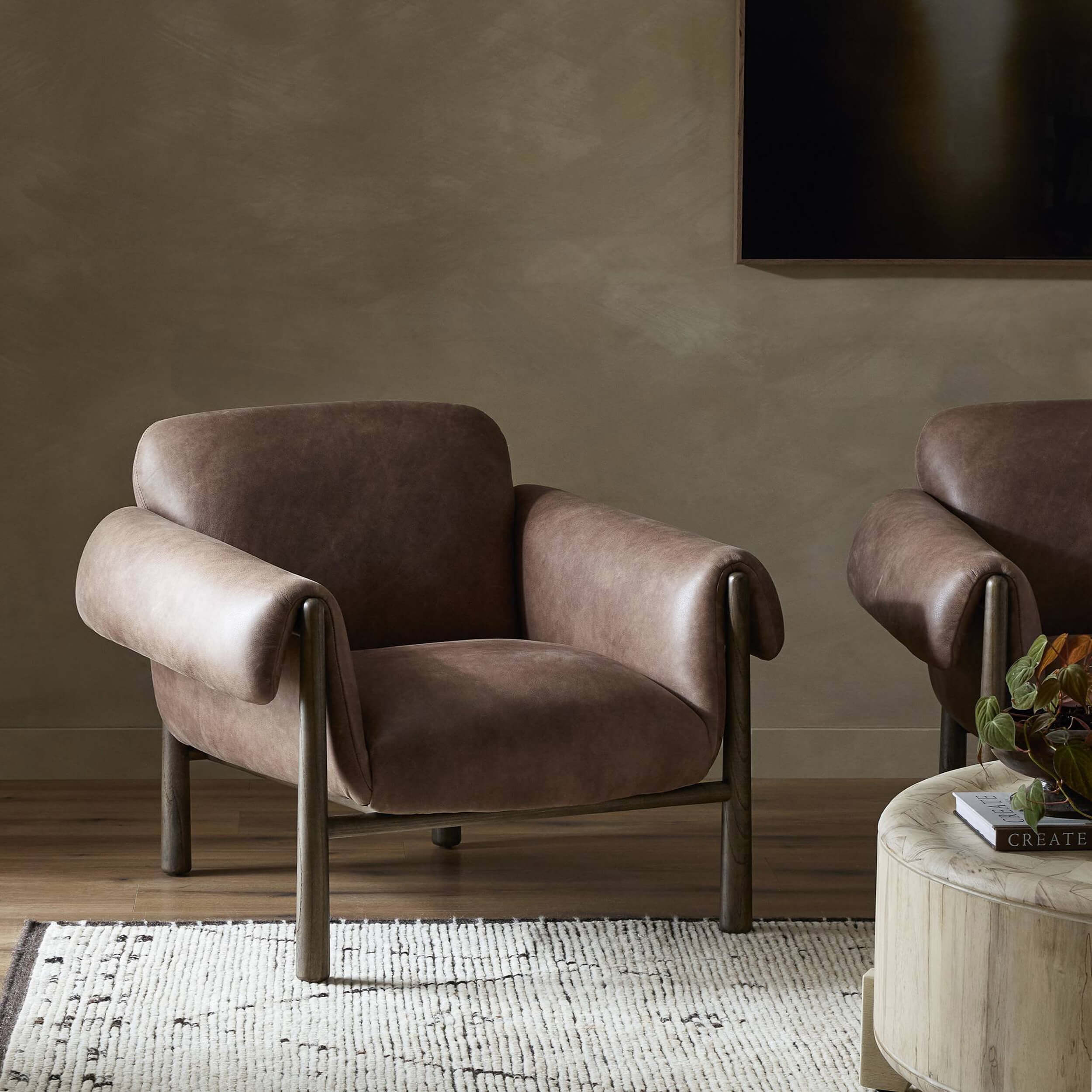Olia Leather Chair, Palermo Cigar by Four Hands - Image 7