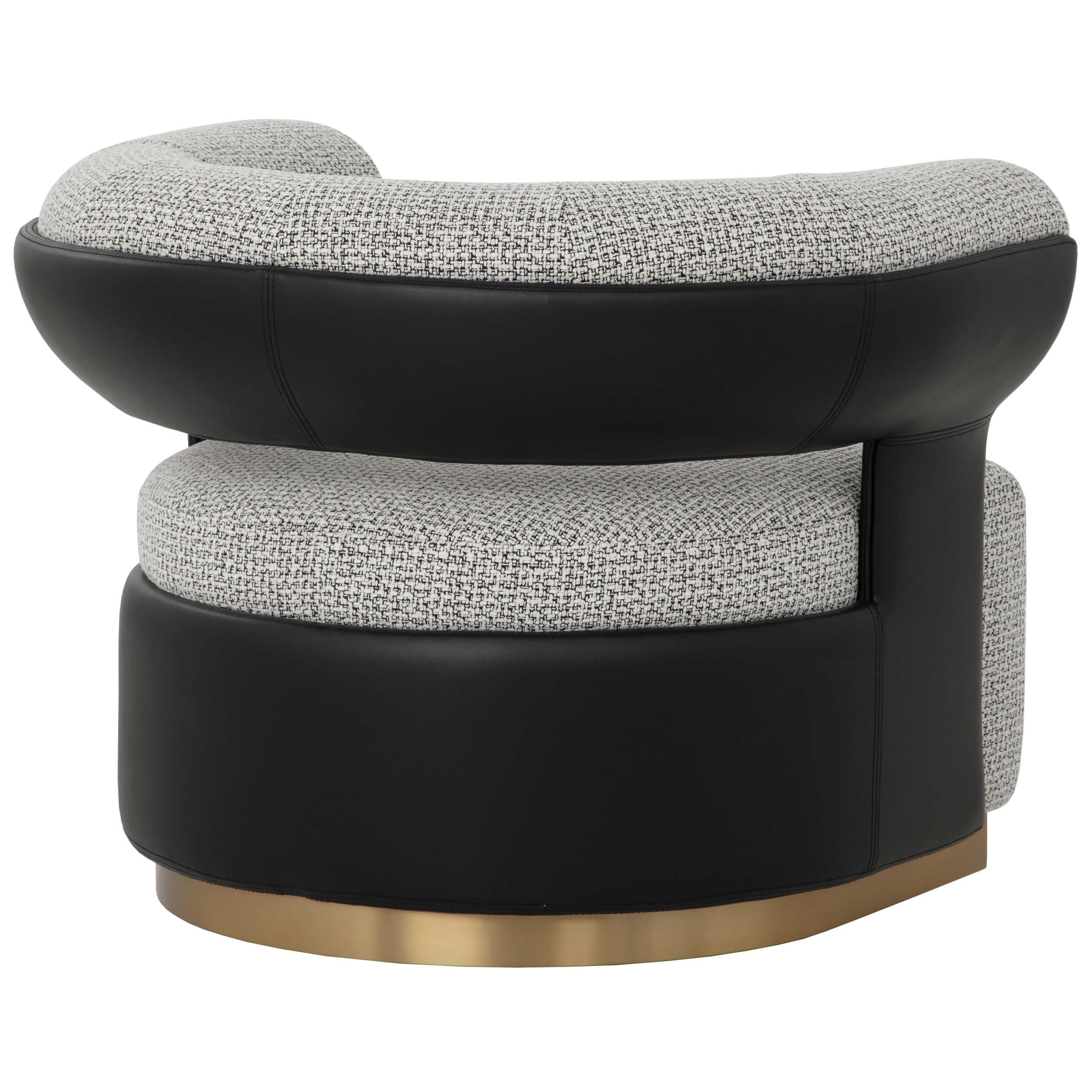 Olida Swivel Chair, Helios Check Black/Napa Black - Image 4