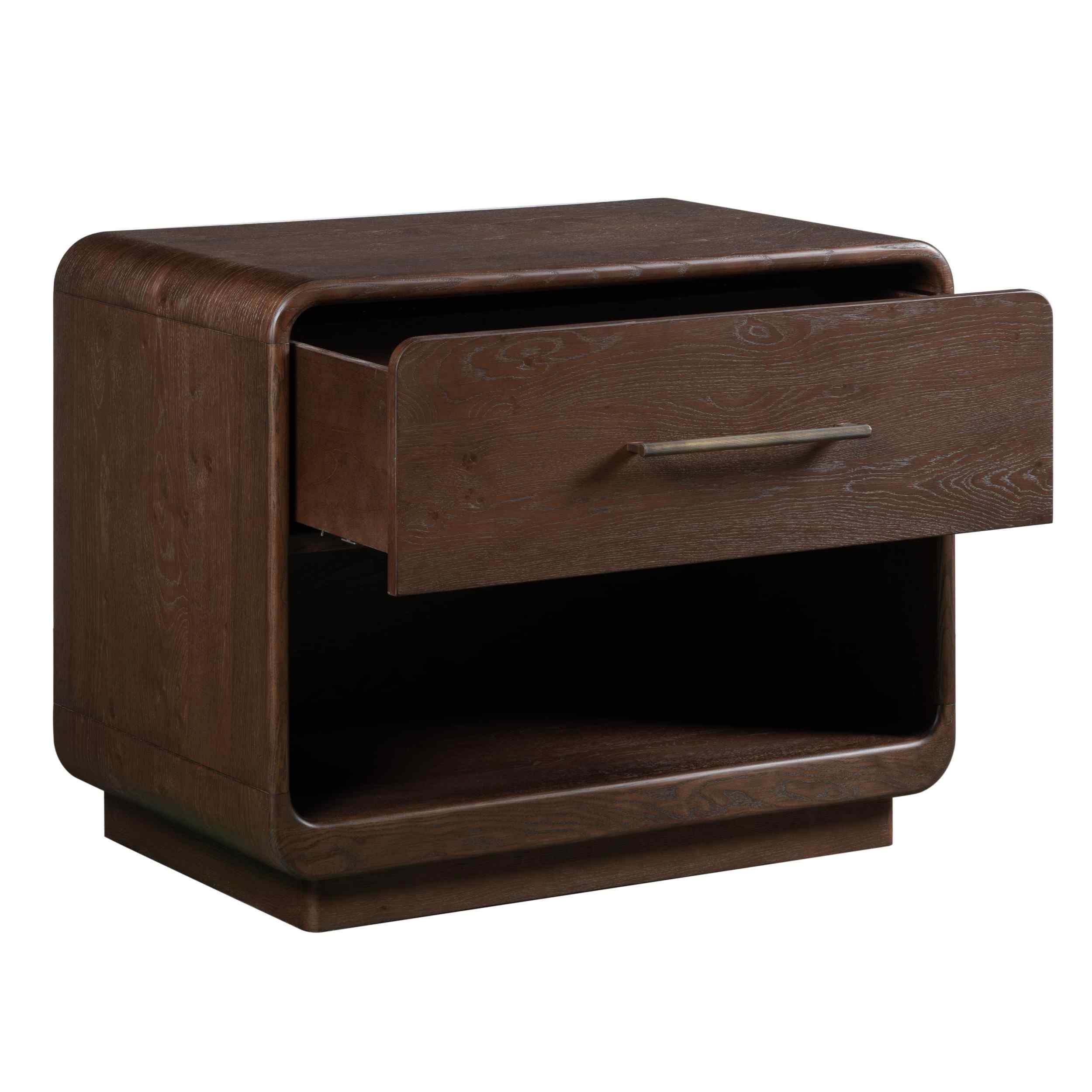 Olivia 1 Drawer Nightstand, Dark Weathered - Image 4