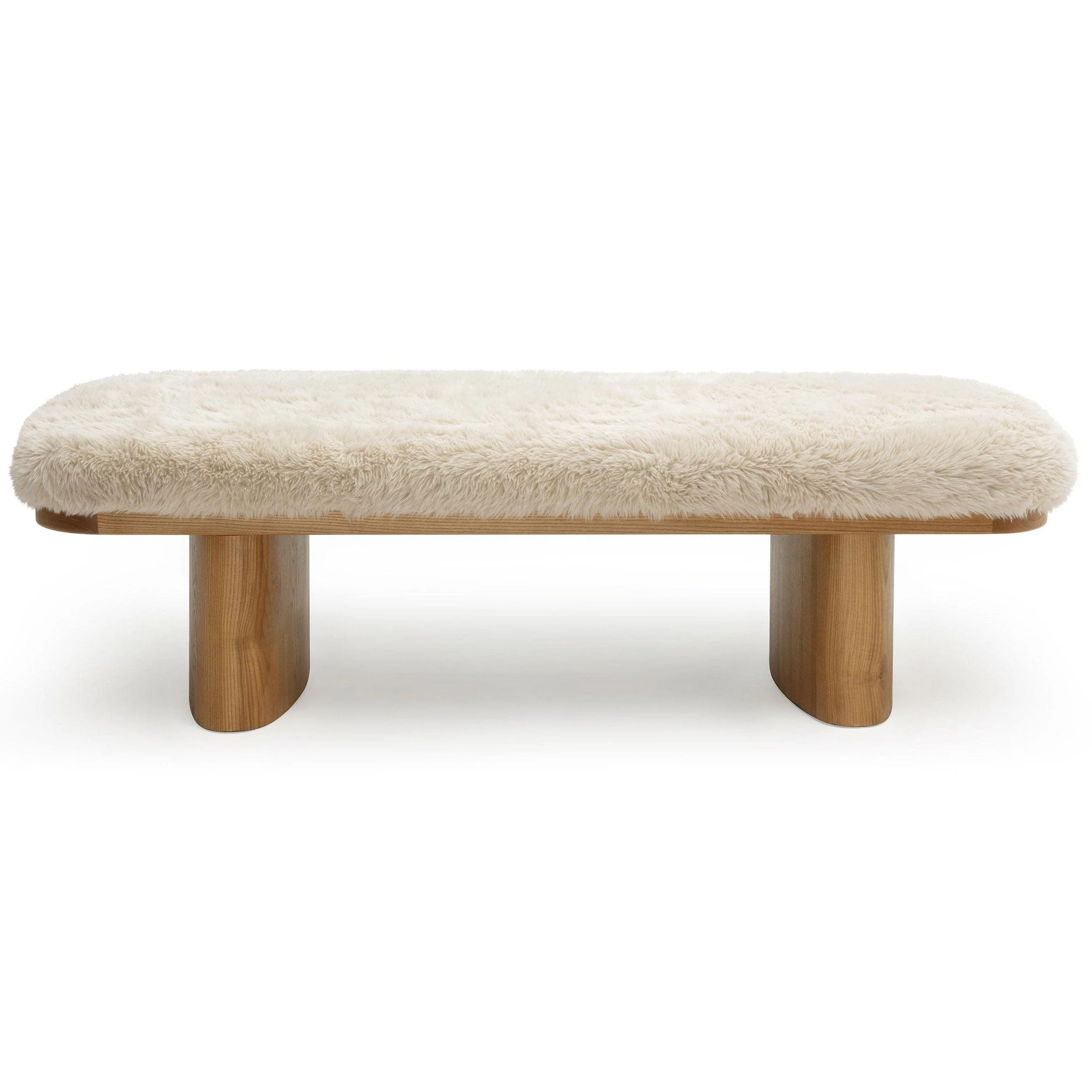 Ollie Vegan Shearling Bench, Natural - Image 7