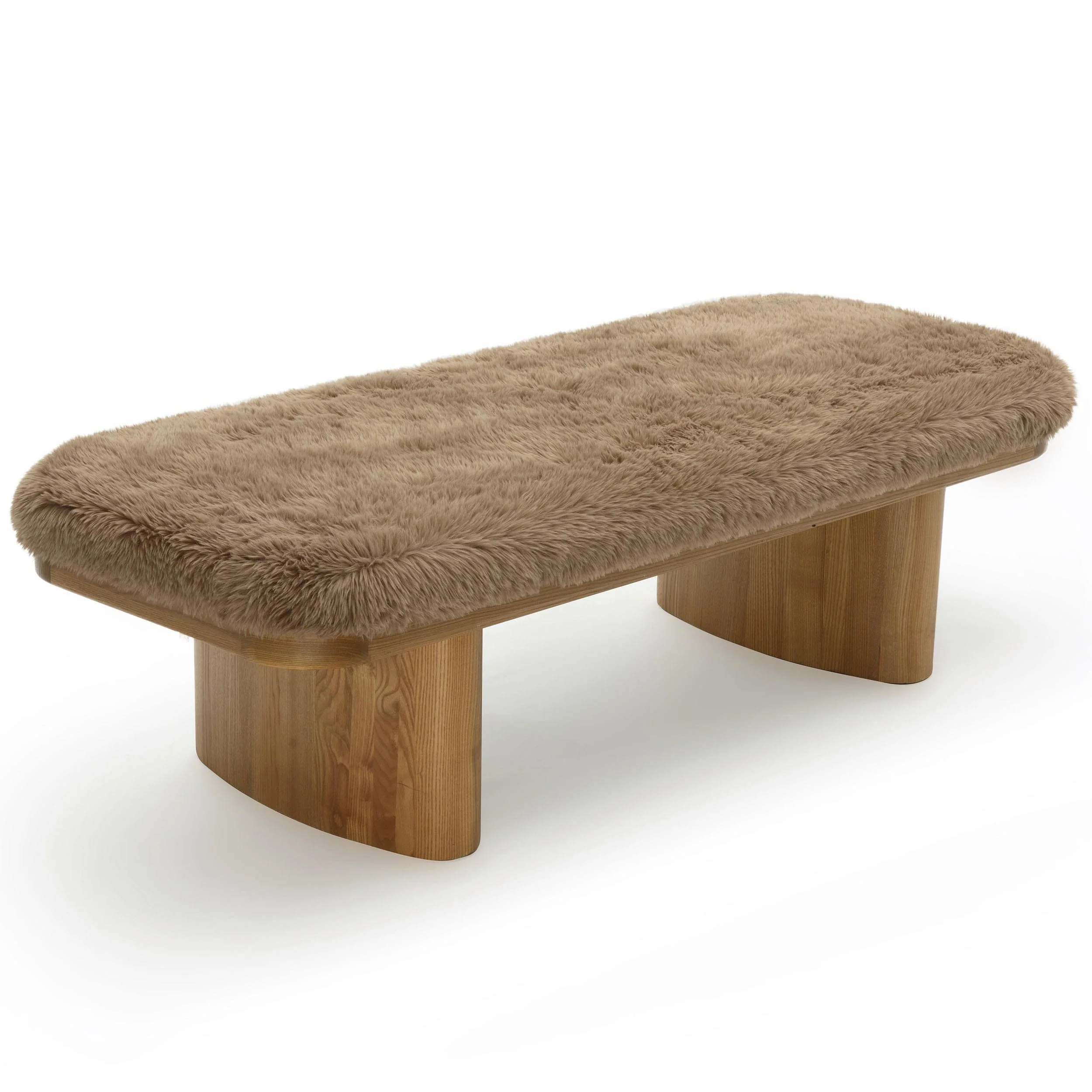 Ollie Vegan Shearling Bench, Taupe - Image 8