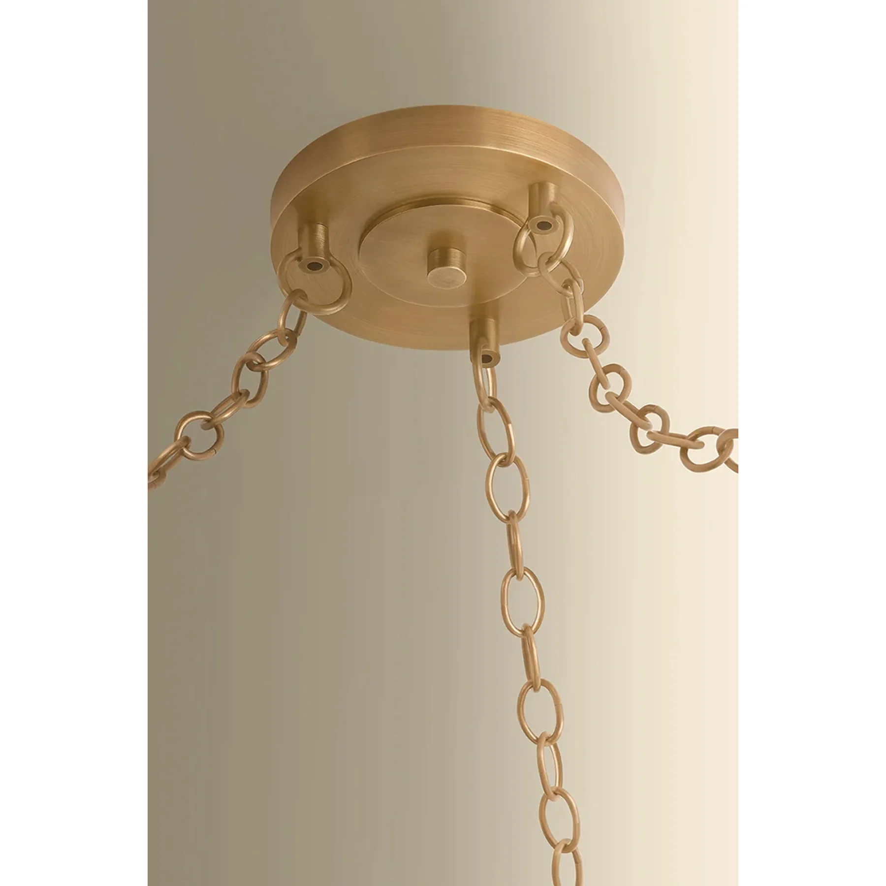 Omi 3 Light Chandelier, Patina Brass/Ceramic Ivory Crackle - Image 5