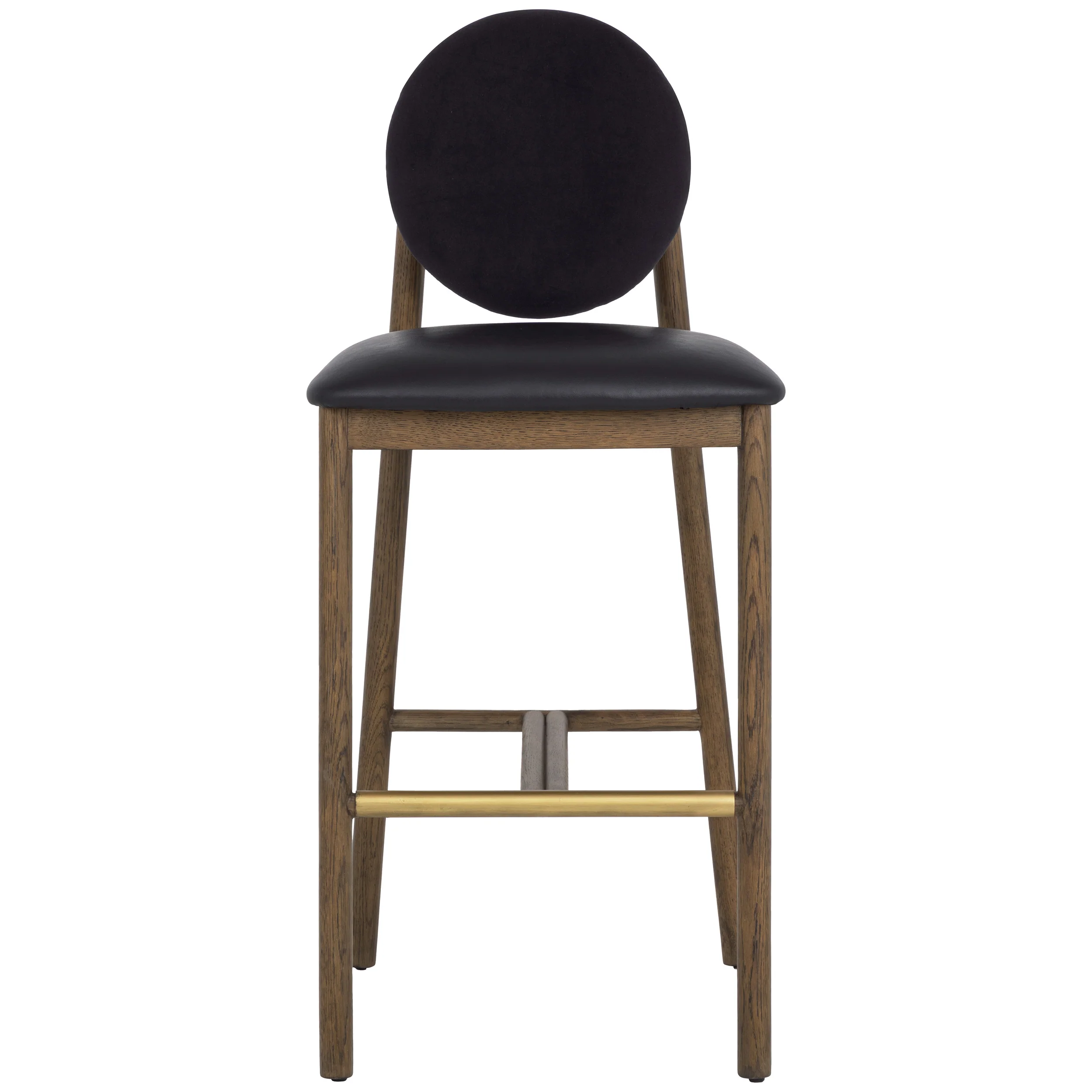 Orabell Leather Barstool, Abbington Black - Image 2