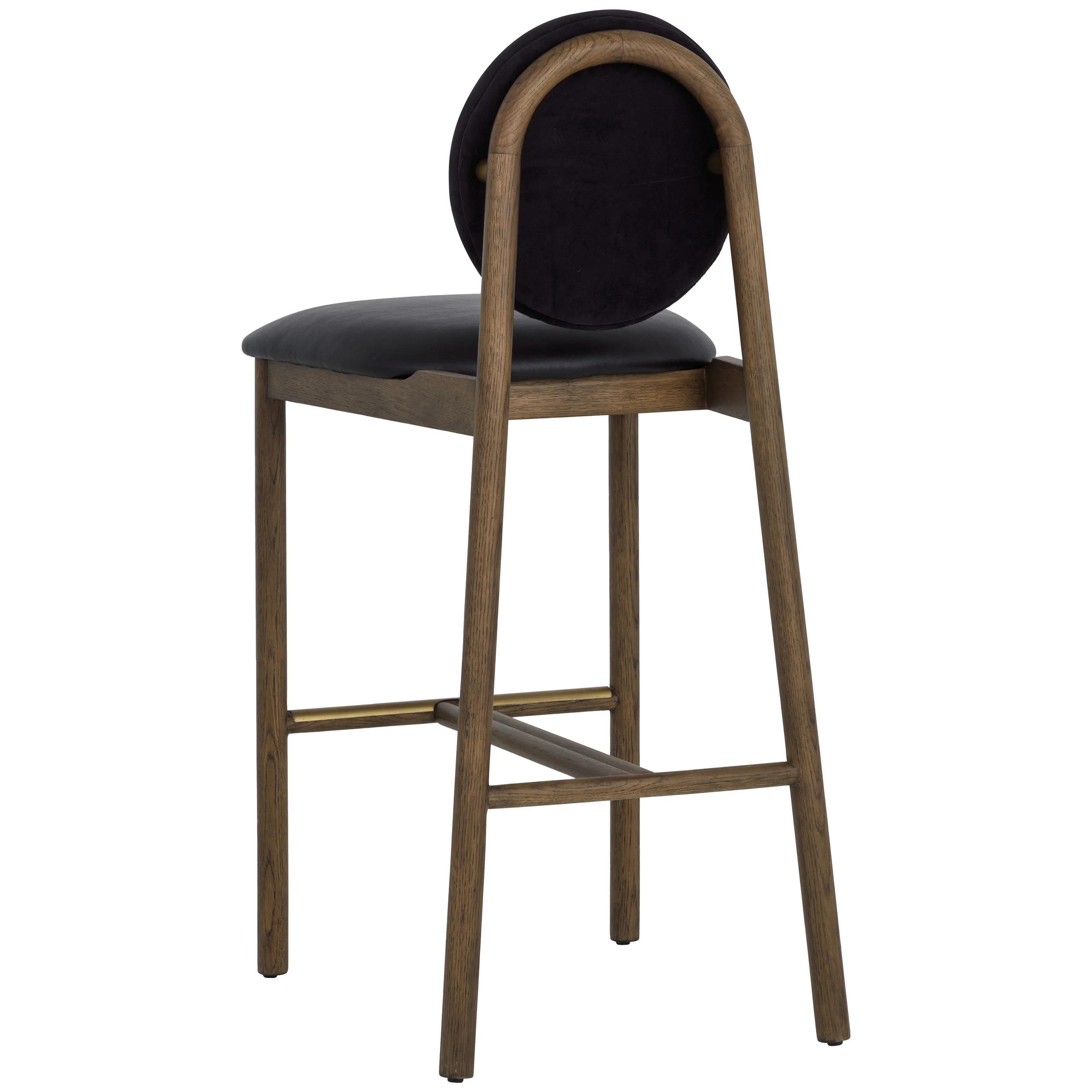 Orabell Leather Barstool, Abbington Black - Image 4