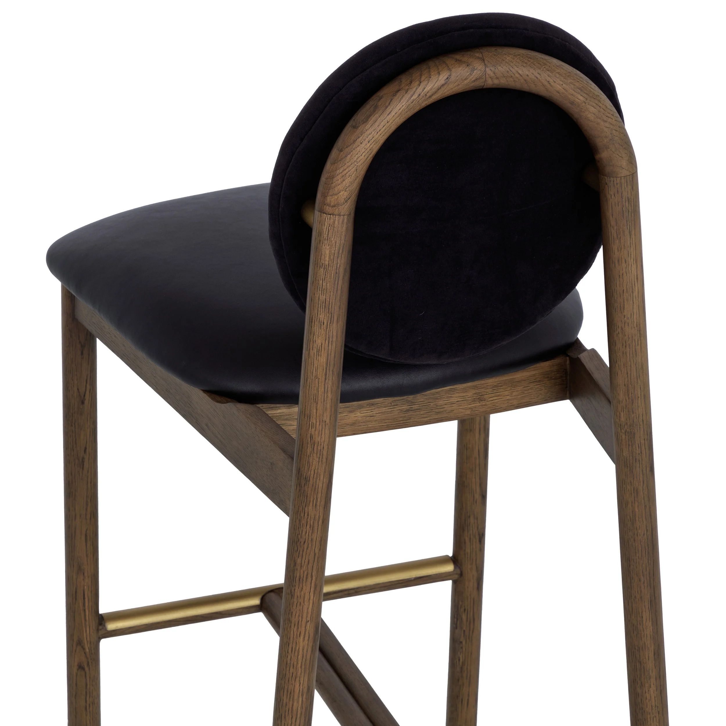 Orabell Leather Barstool, Abbington Black - Image 5