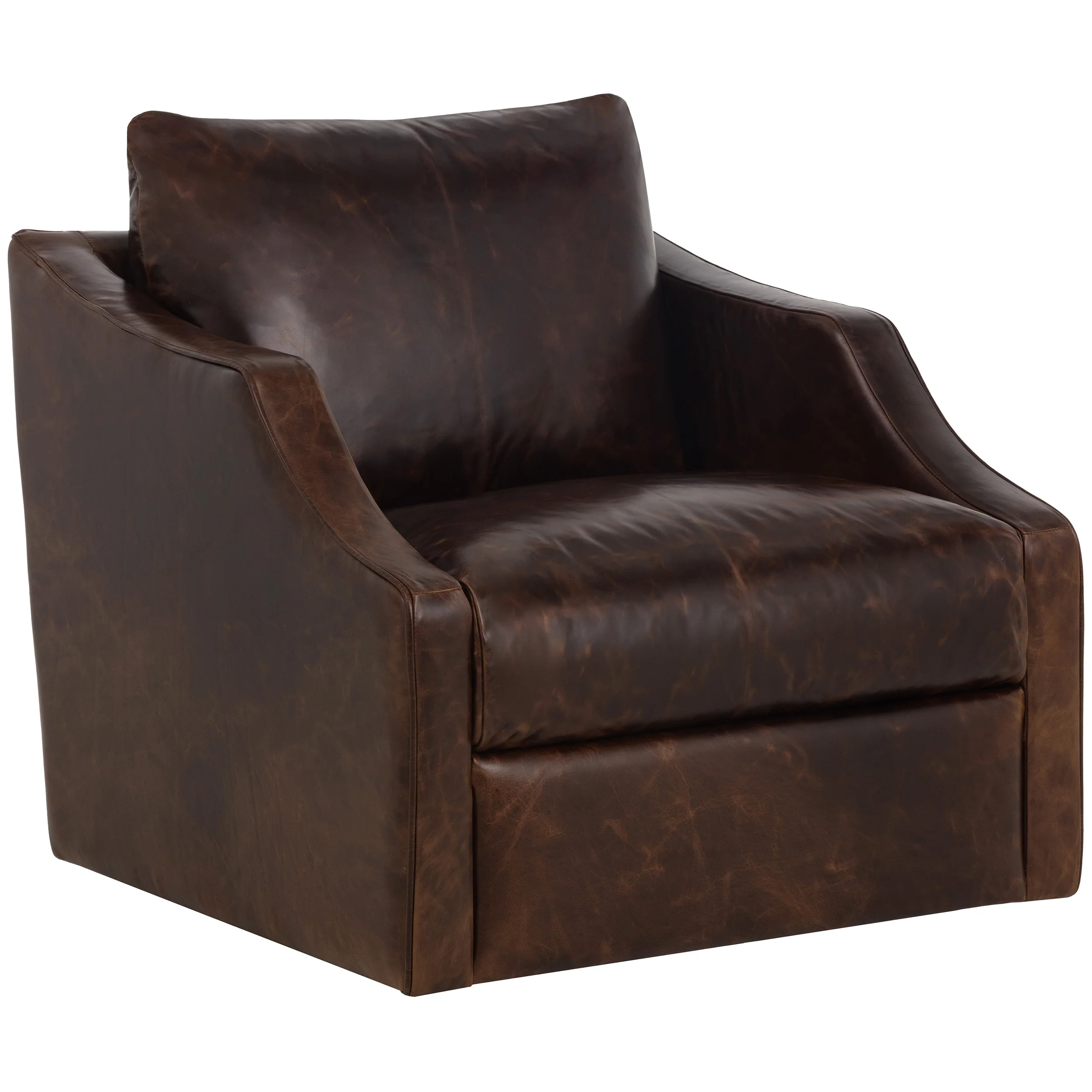 Orwell Swivel Lounge Chair, Chocolate