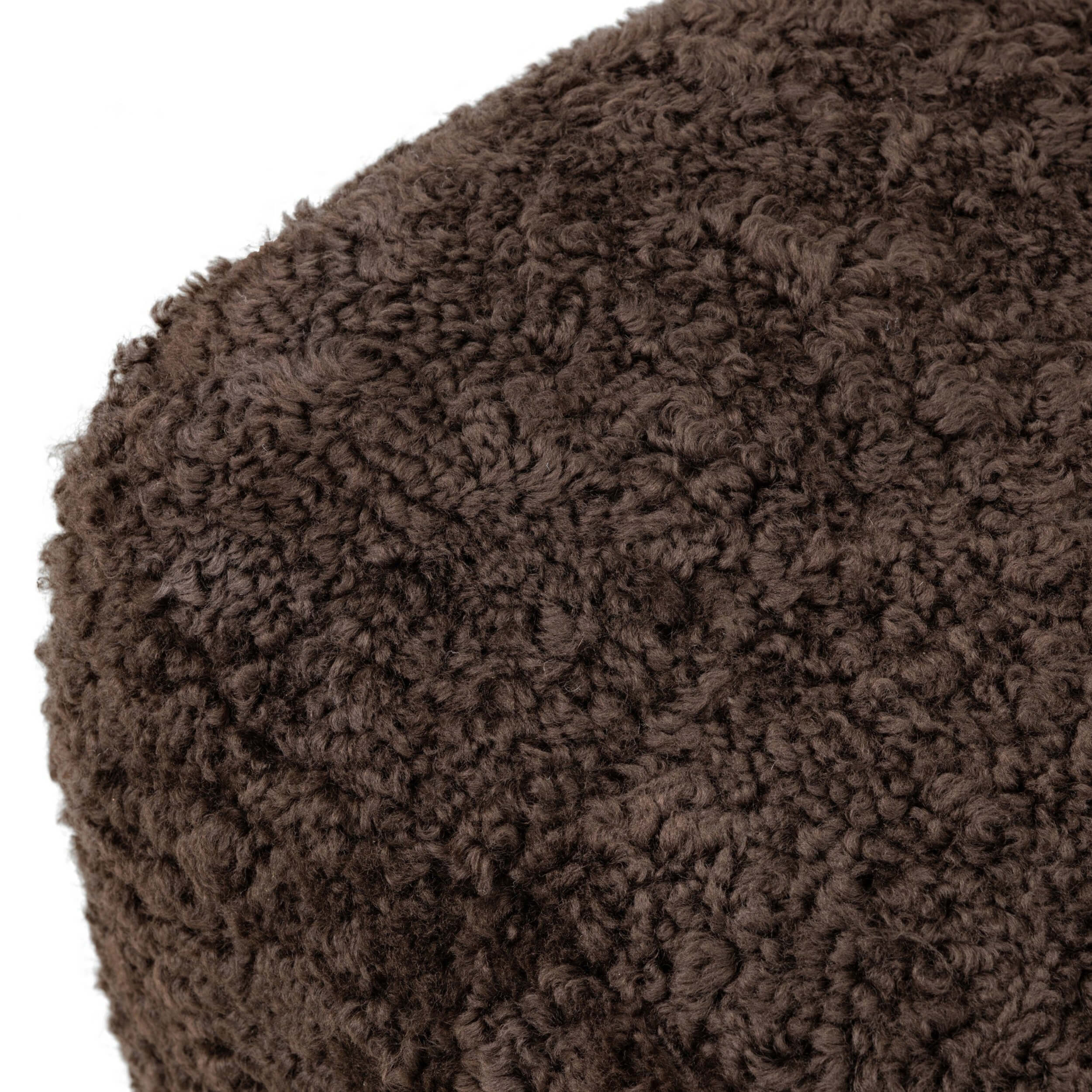 Oslo Ottoman, Cocoa Shearling by Amber Lewis x Four Hands - Image 4