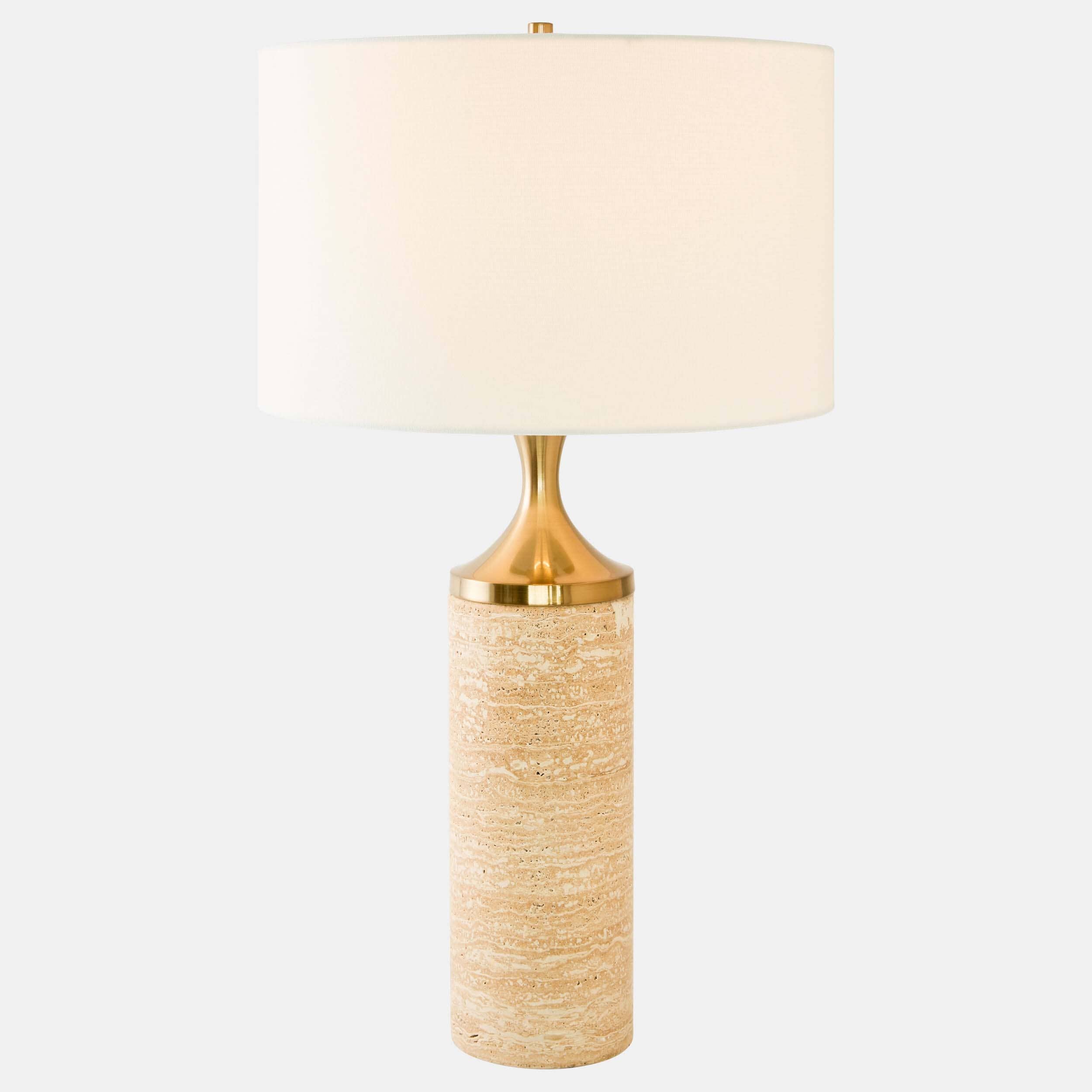 Ossuary Lamp, Travertine/Brass - Image 2