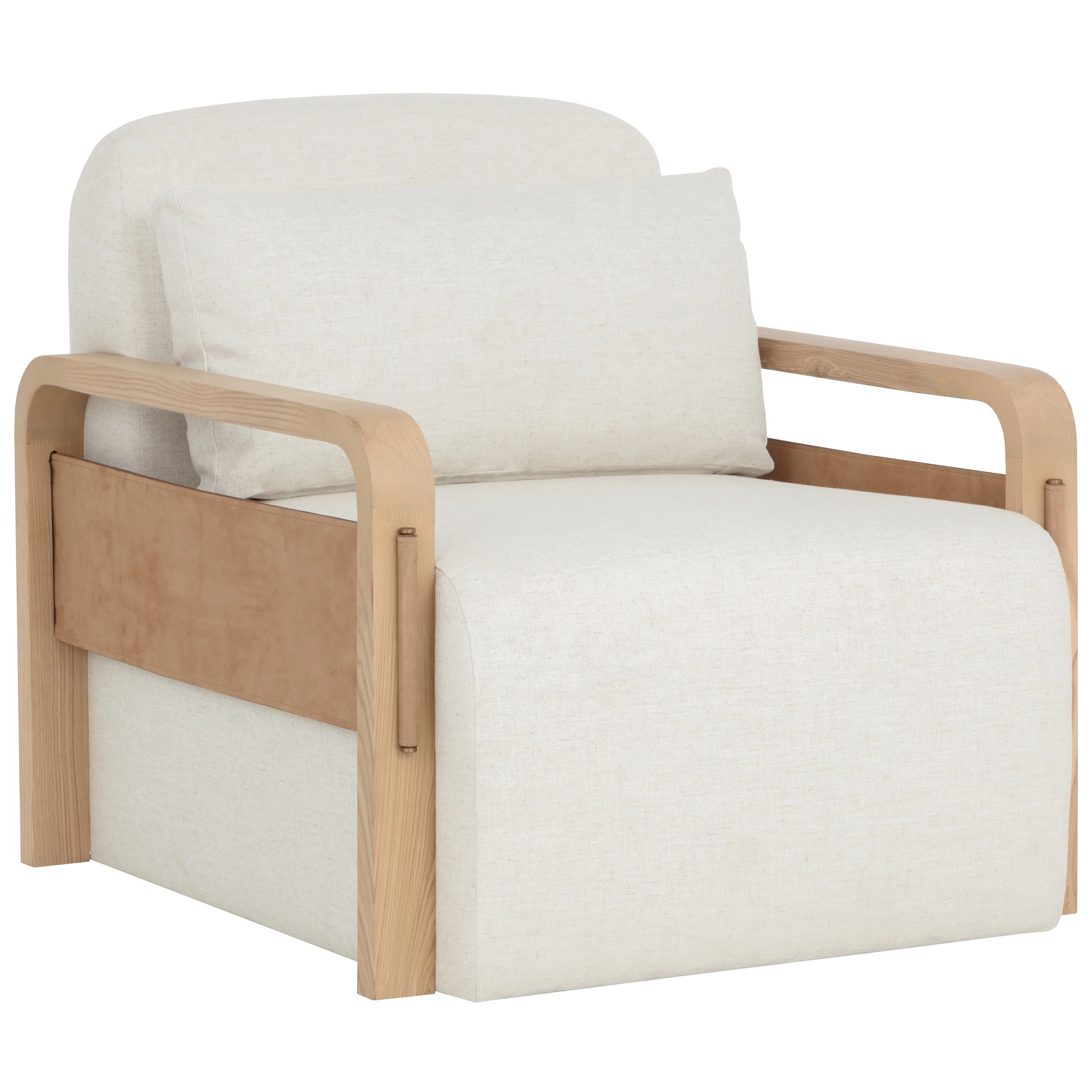 Otso Swivel Chair, Geralt Linen/Nubuck Tan