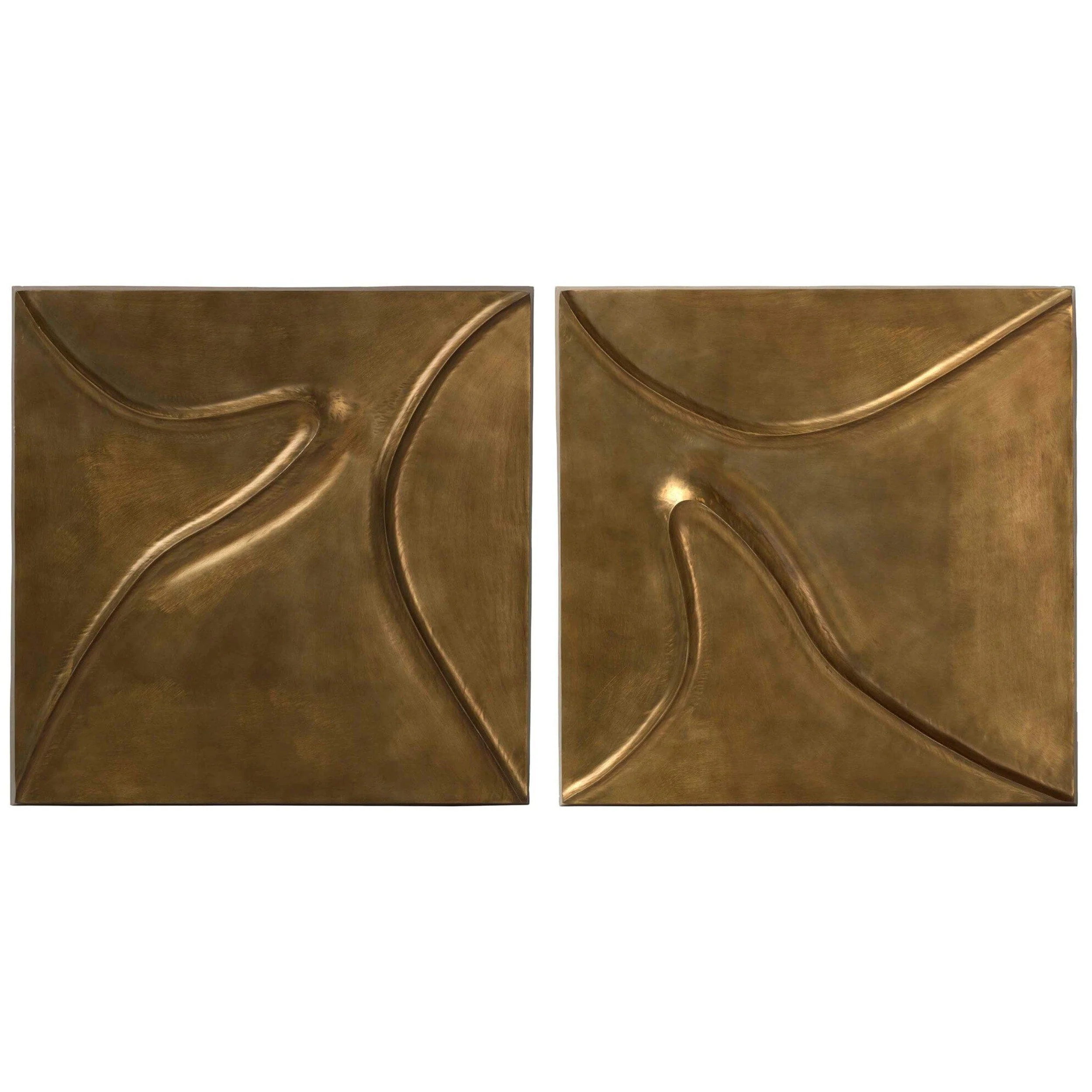 Ozias Metal Wall Panel Set, Smooth Golden by Four Hands