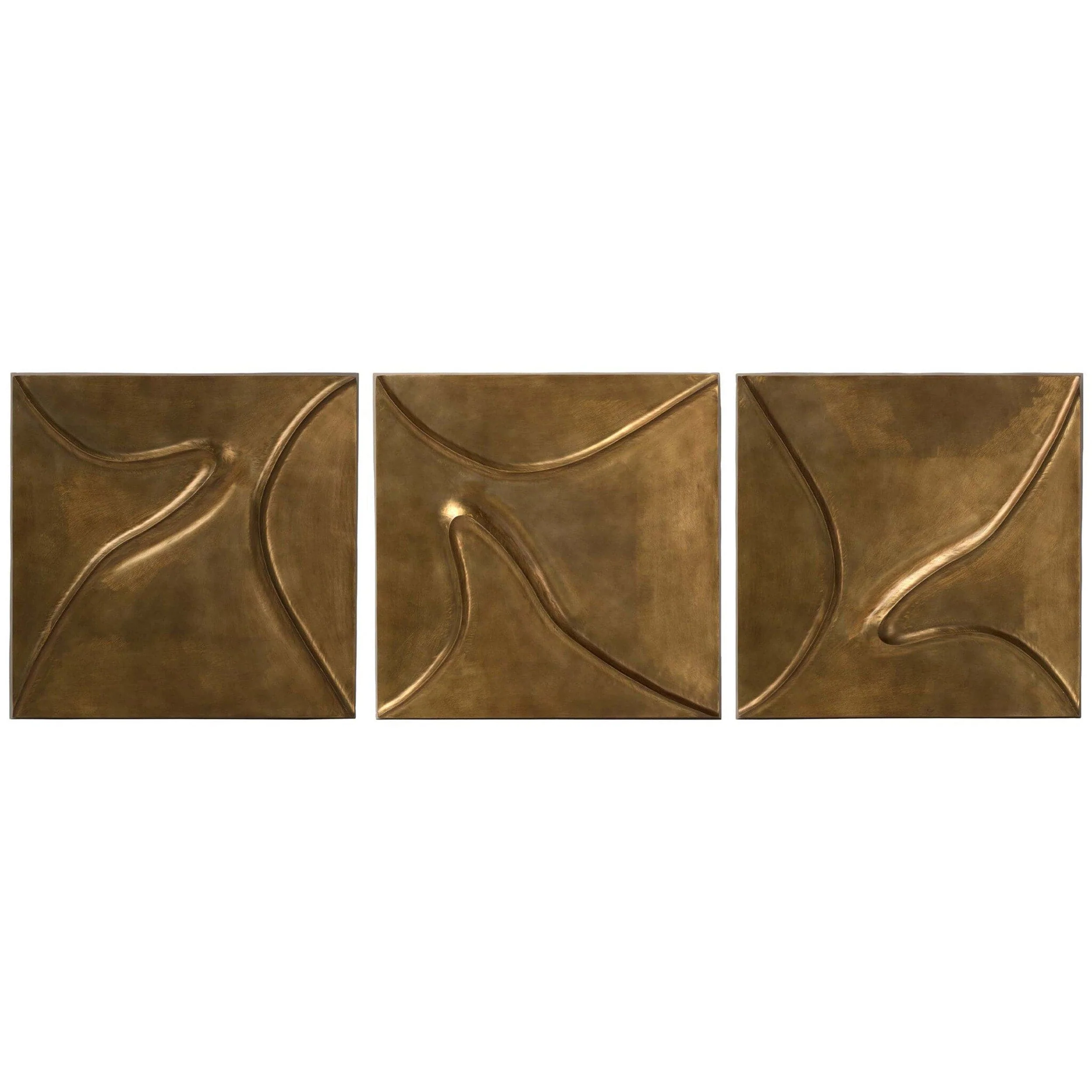 Ozias Metal Wall Panel Set, Smooth Golden by Four Hands - Image 2