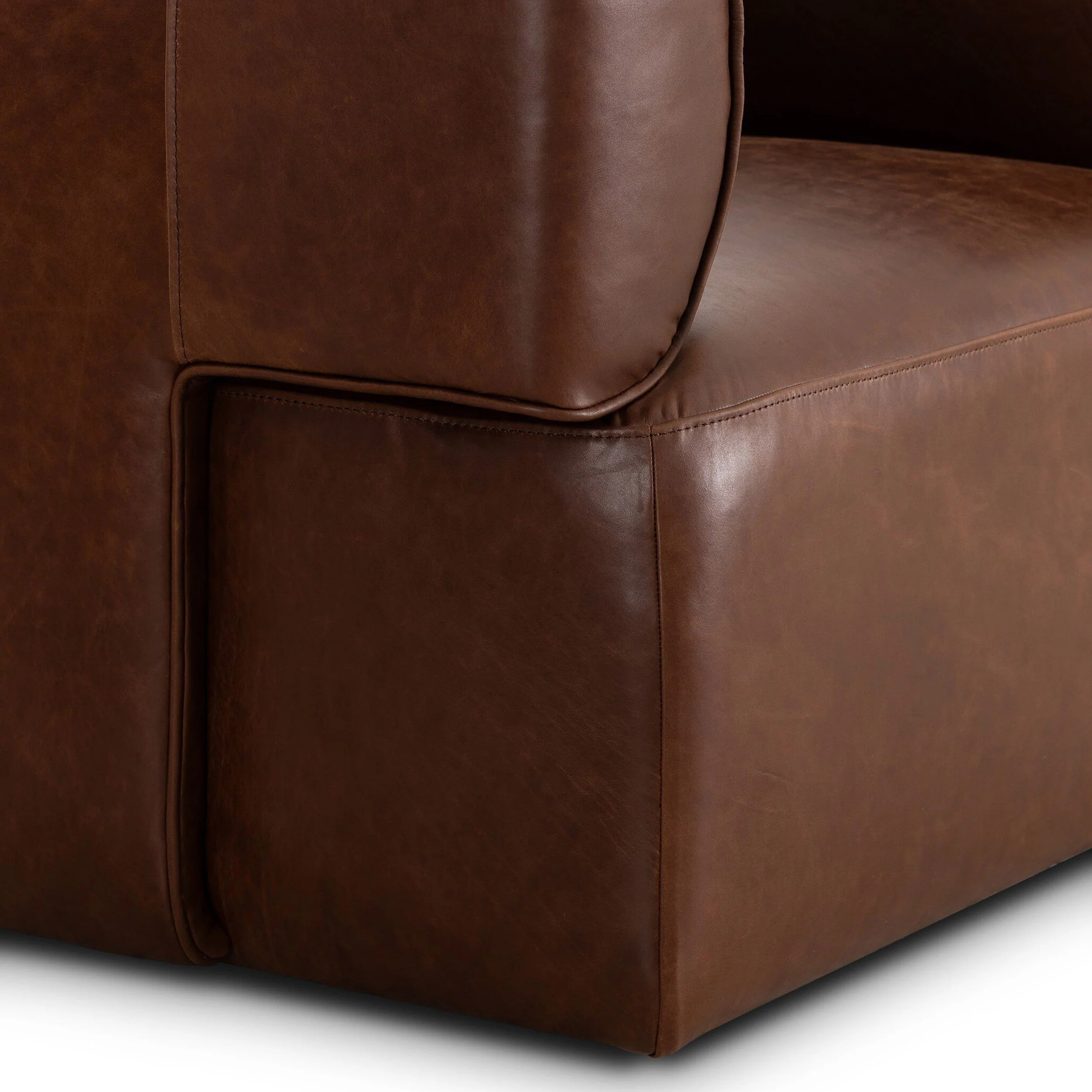 Pacey Leather Swivel Chair, Dulane Mahogany by Four Hands - Image 6