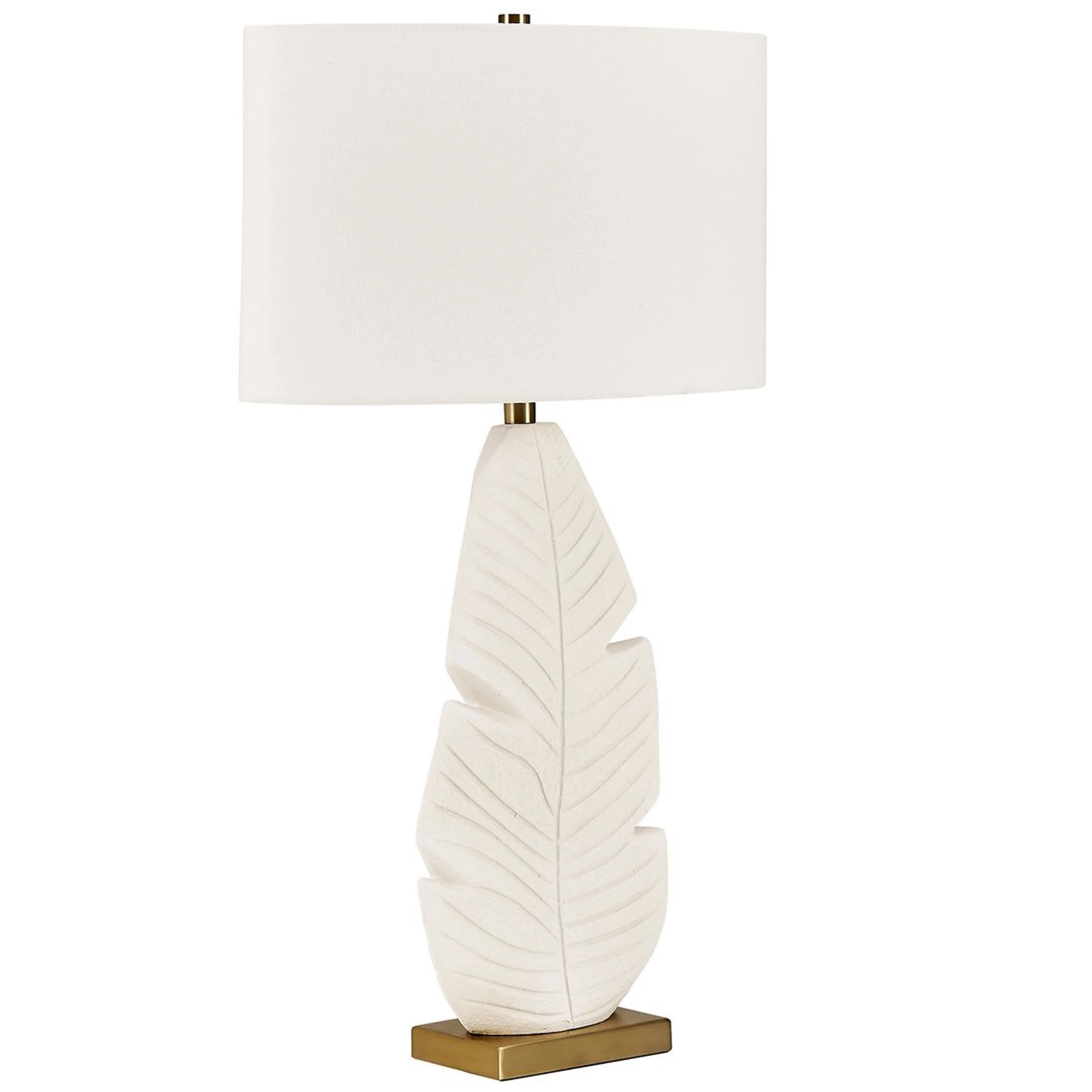 Palm Leaf Table Lamp, Matte White - Image 2