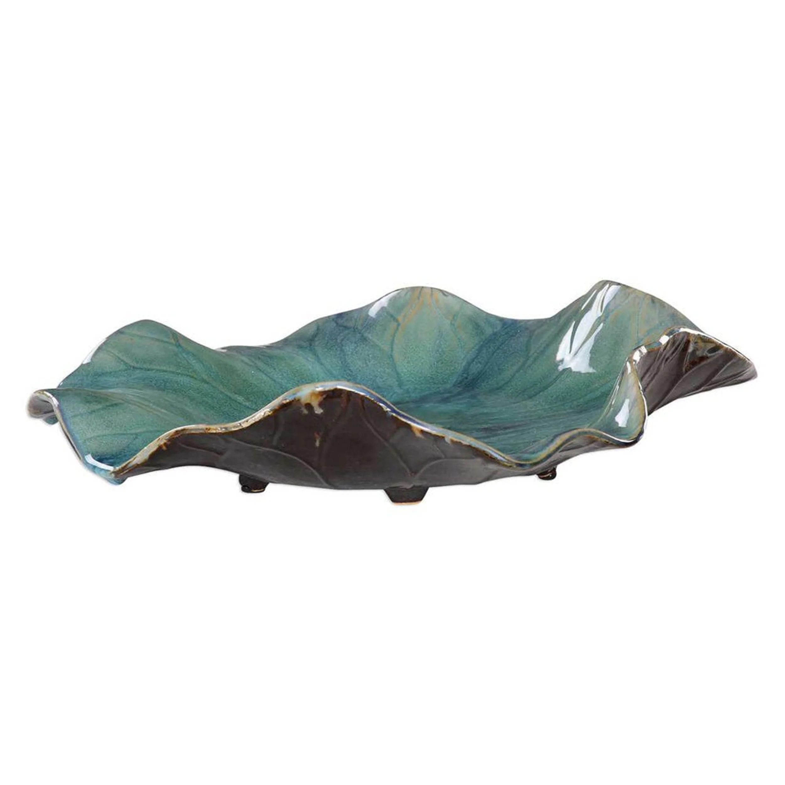 Abella Ceramic Outdoor Wall Decor, Aqua, Set of 3 - Image 2