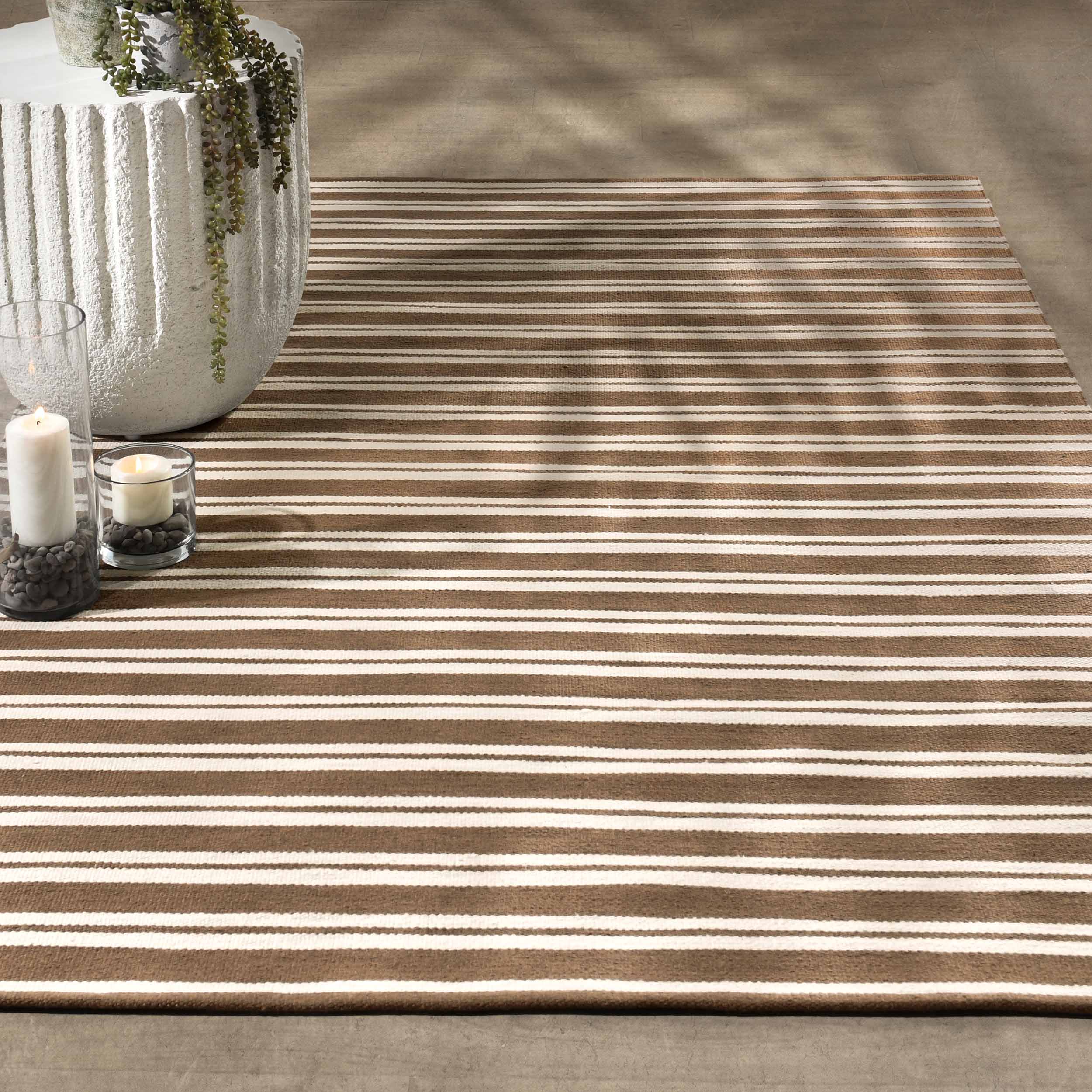 Palma Stripe Rug, Coconut Brown/Ivory - Image 6