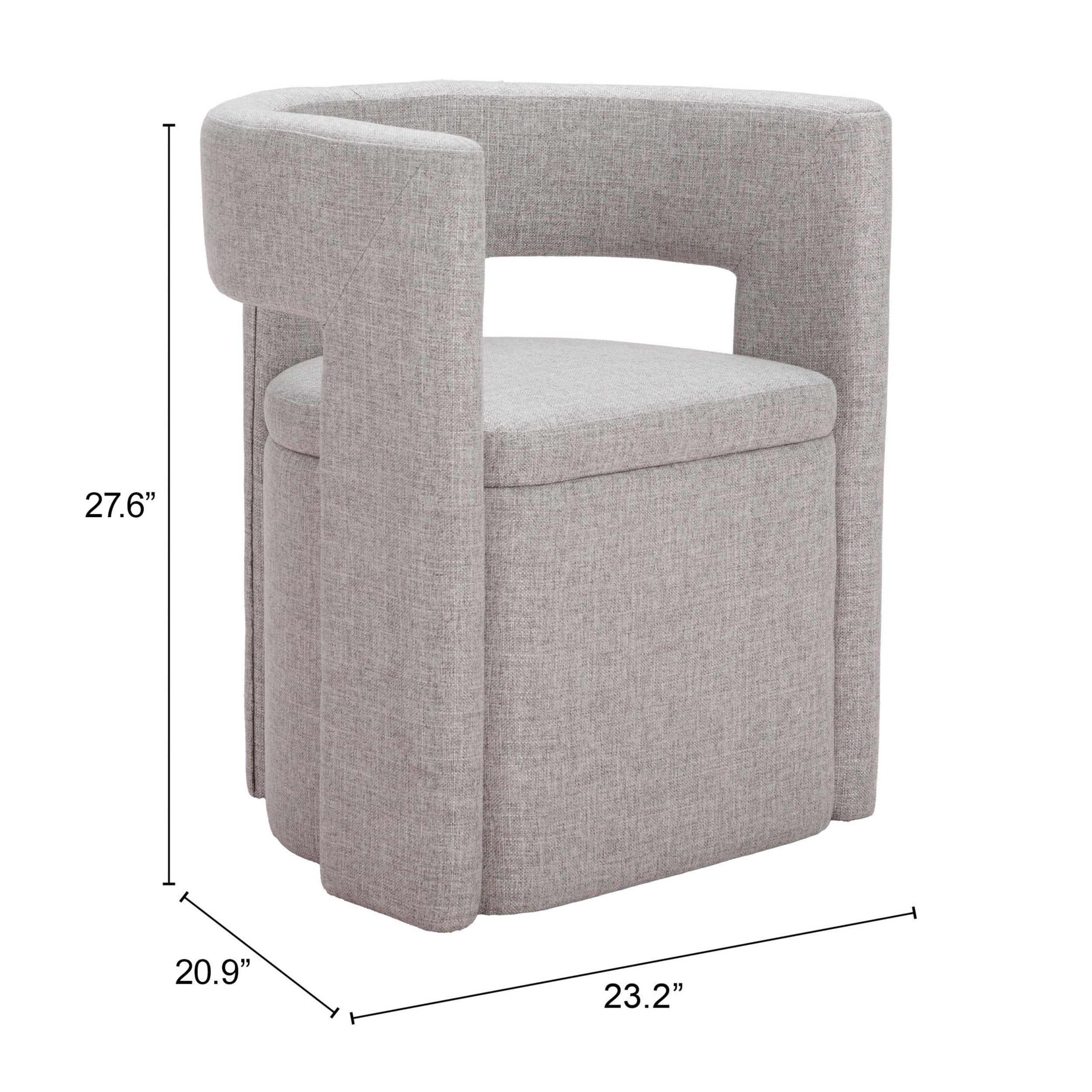 Papua Dining Chair, Gray - Image 8
