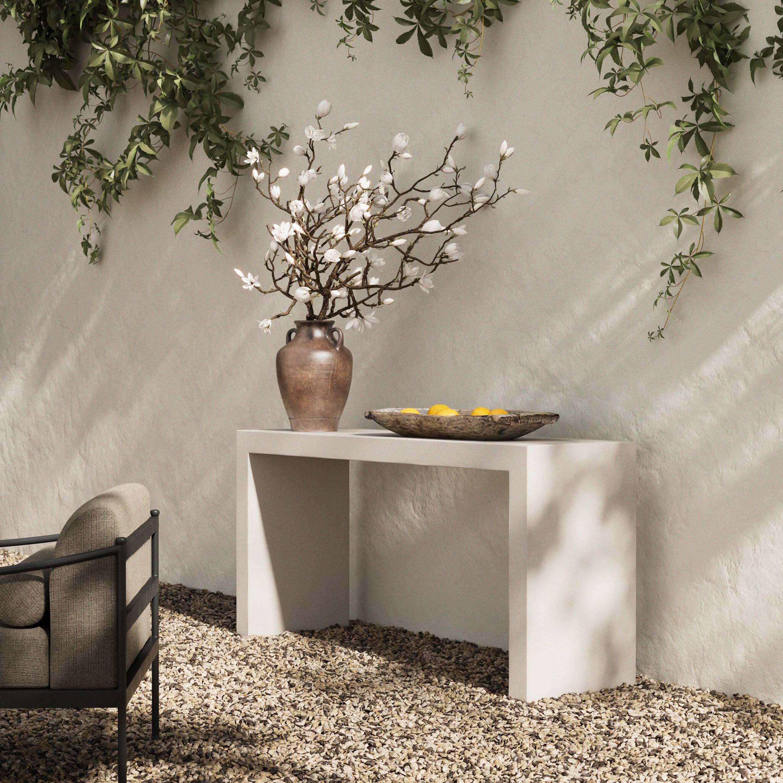 Parish Outdoor Console Table, White by Four Hands - Image 6