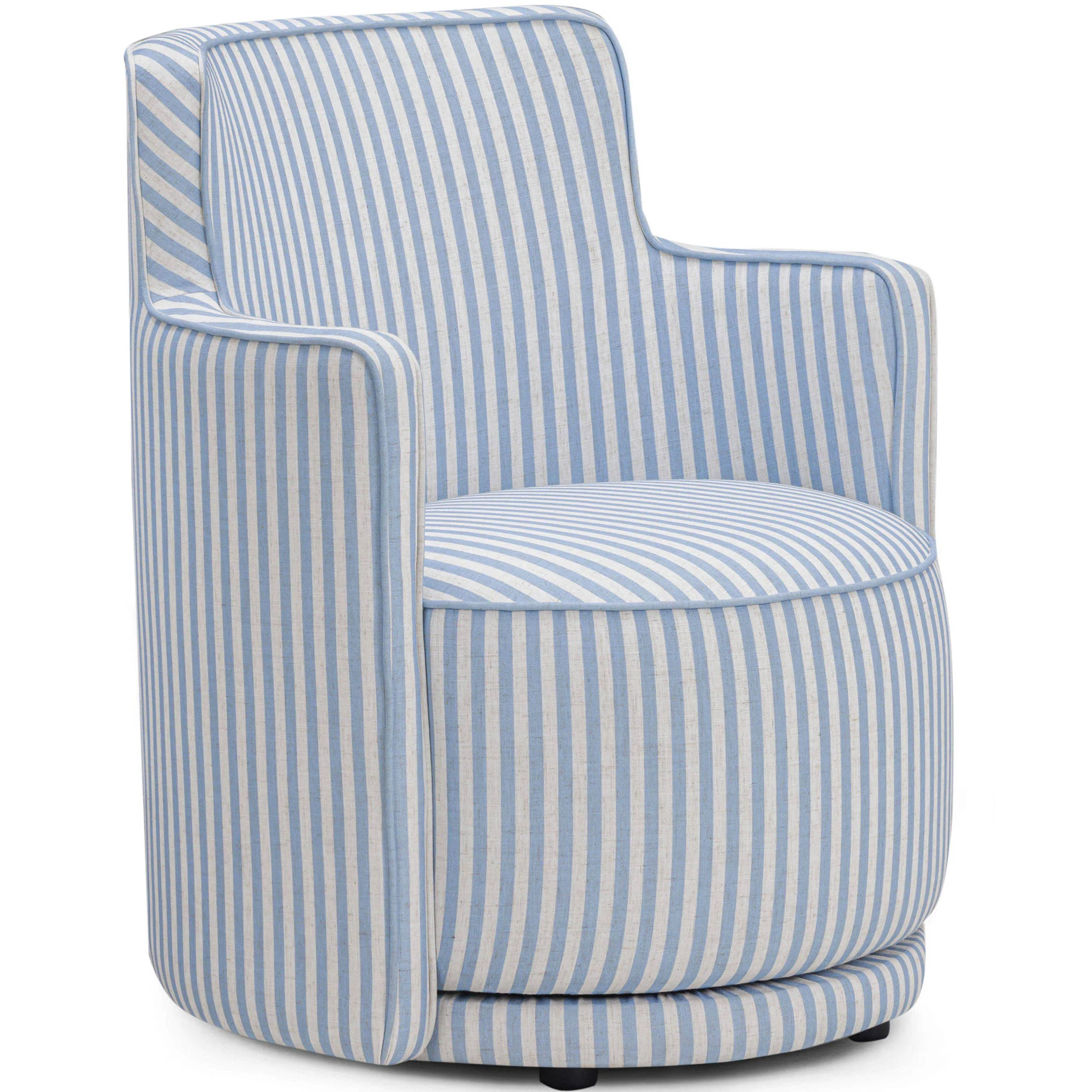 Passe Striped Swivel Chair, Blue Stripes