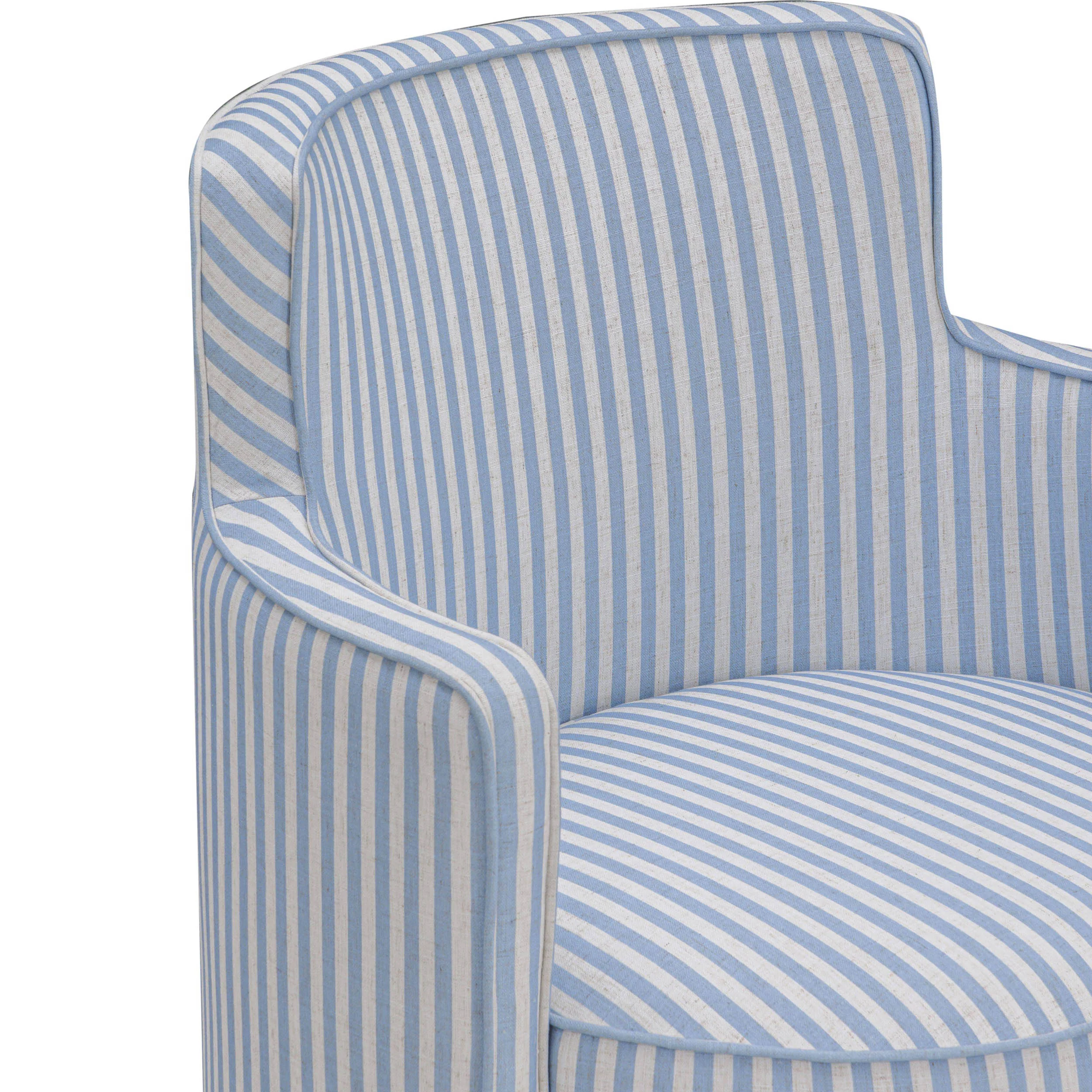 Passe Striped Swivel Chair, Blue Stripes - Image 5