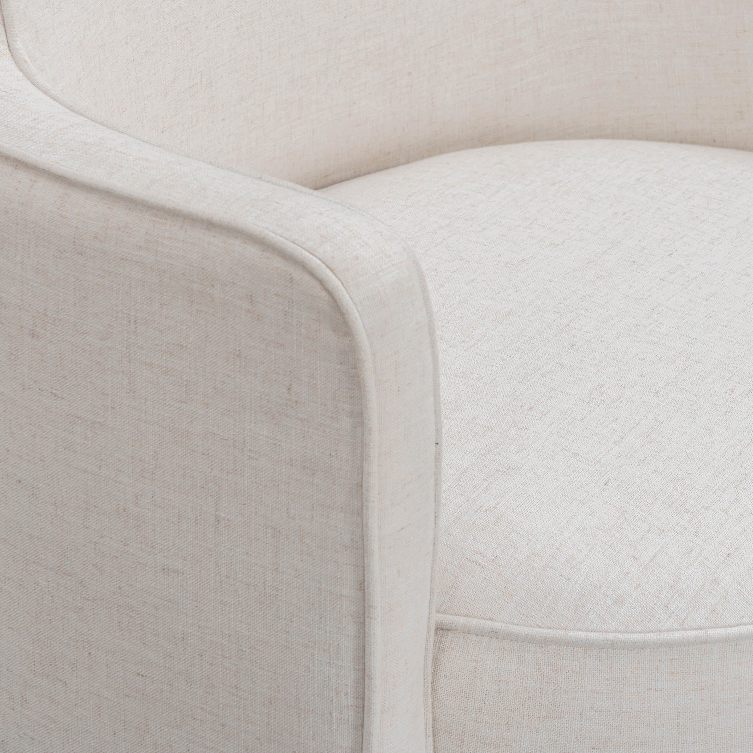 Passe Upcycled Swivel Chair, Cream - Image 5